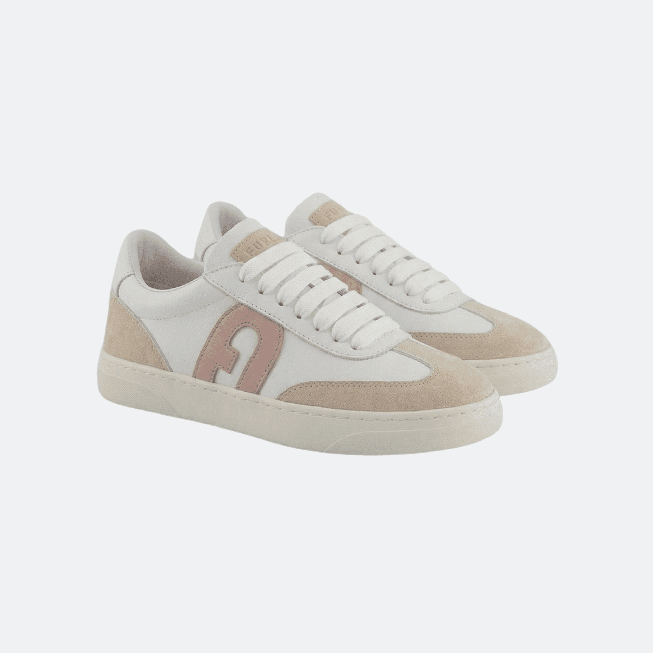 Furla DS Step Sneakers for Women - White&Beige/Pink Logo alternate
