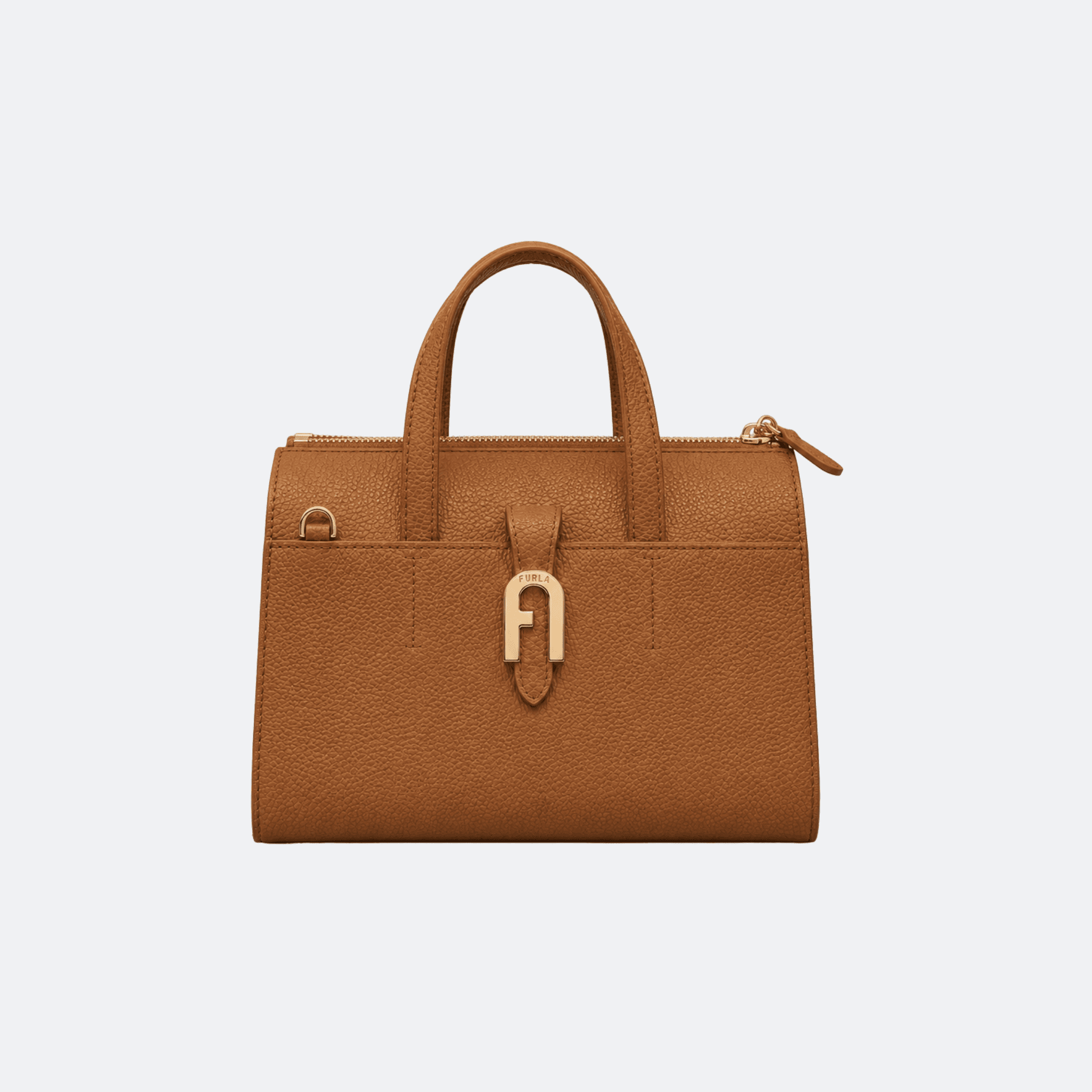 Furla Miasofia S Boston Bag for Women - Cognac Brown