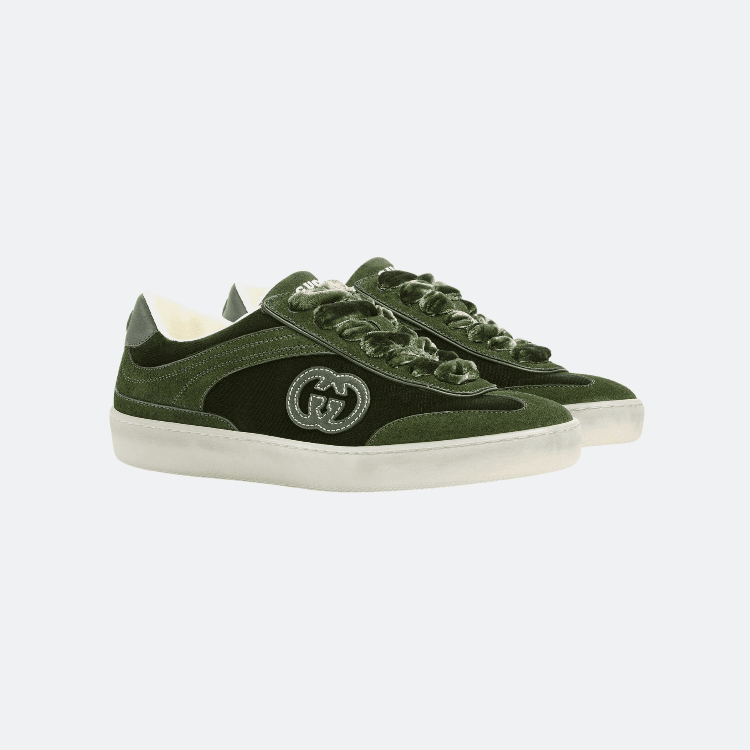 Gucci G75 Suede Low Top Sneakers - Green alternate