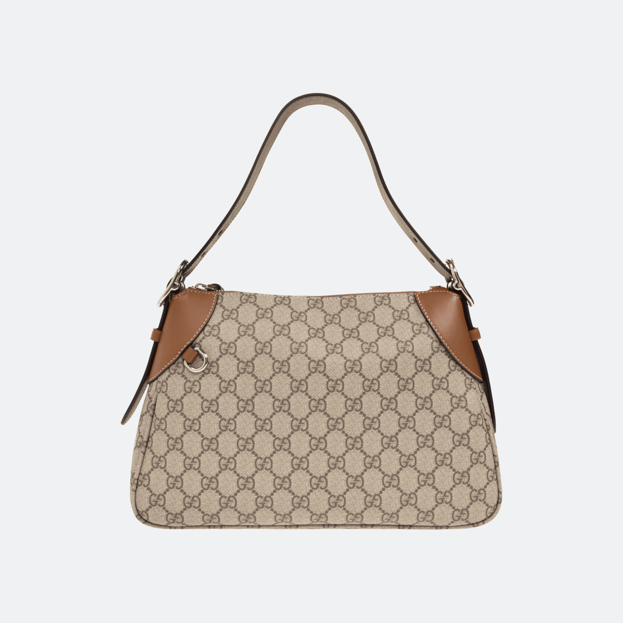 Gucci GG Emblem Medium Brown Shoulder Bag in Monogram Canvas