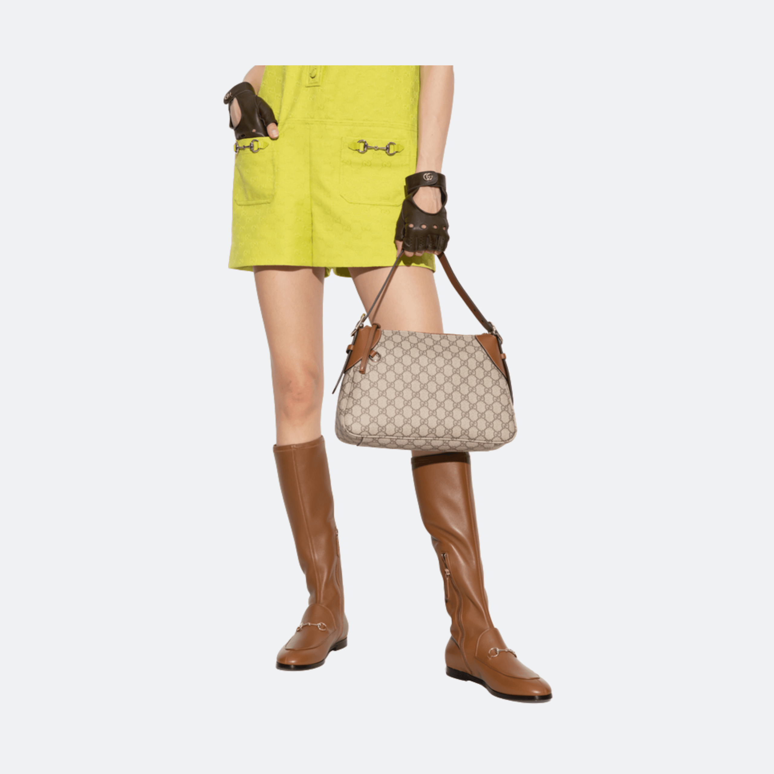 Gucci GG Emblem Medium Brown Shoulder Bag in Monogram Canvas alternate