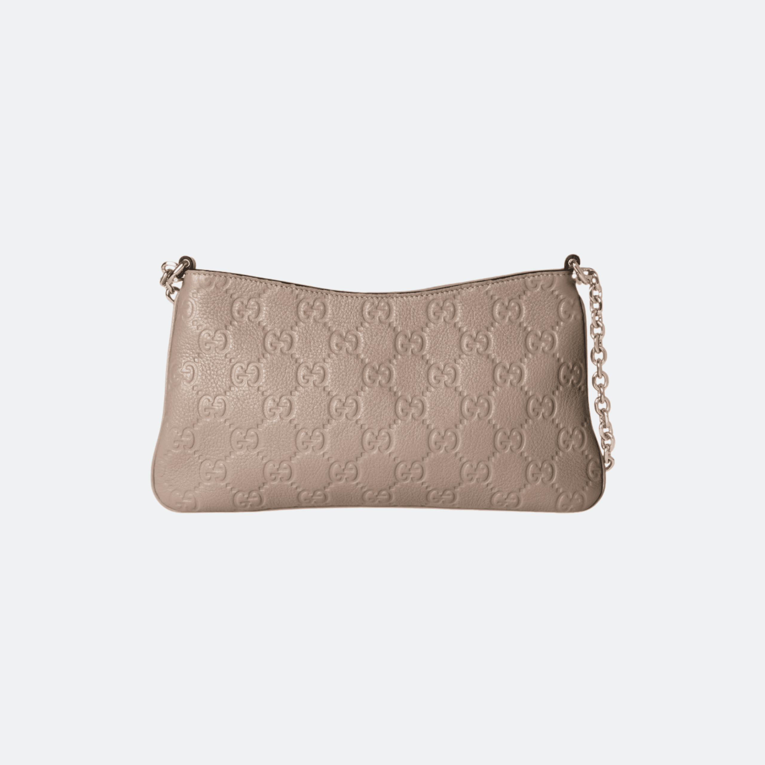 Gucci GG Emblem Taupe Medium Leather Shoulder Bag