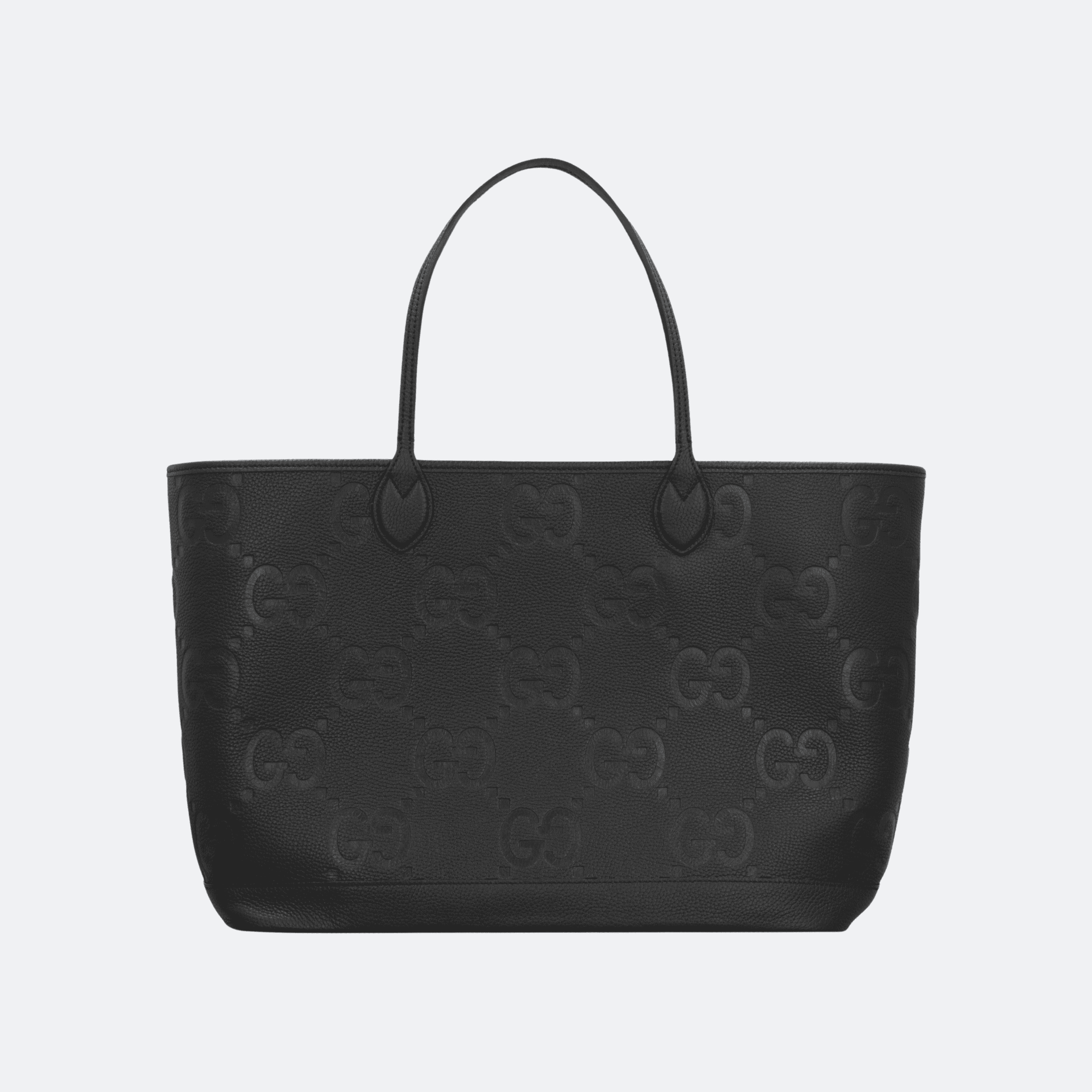 Gucci GG Jumbo Large Embossed Leather Tote Bag in Black