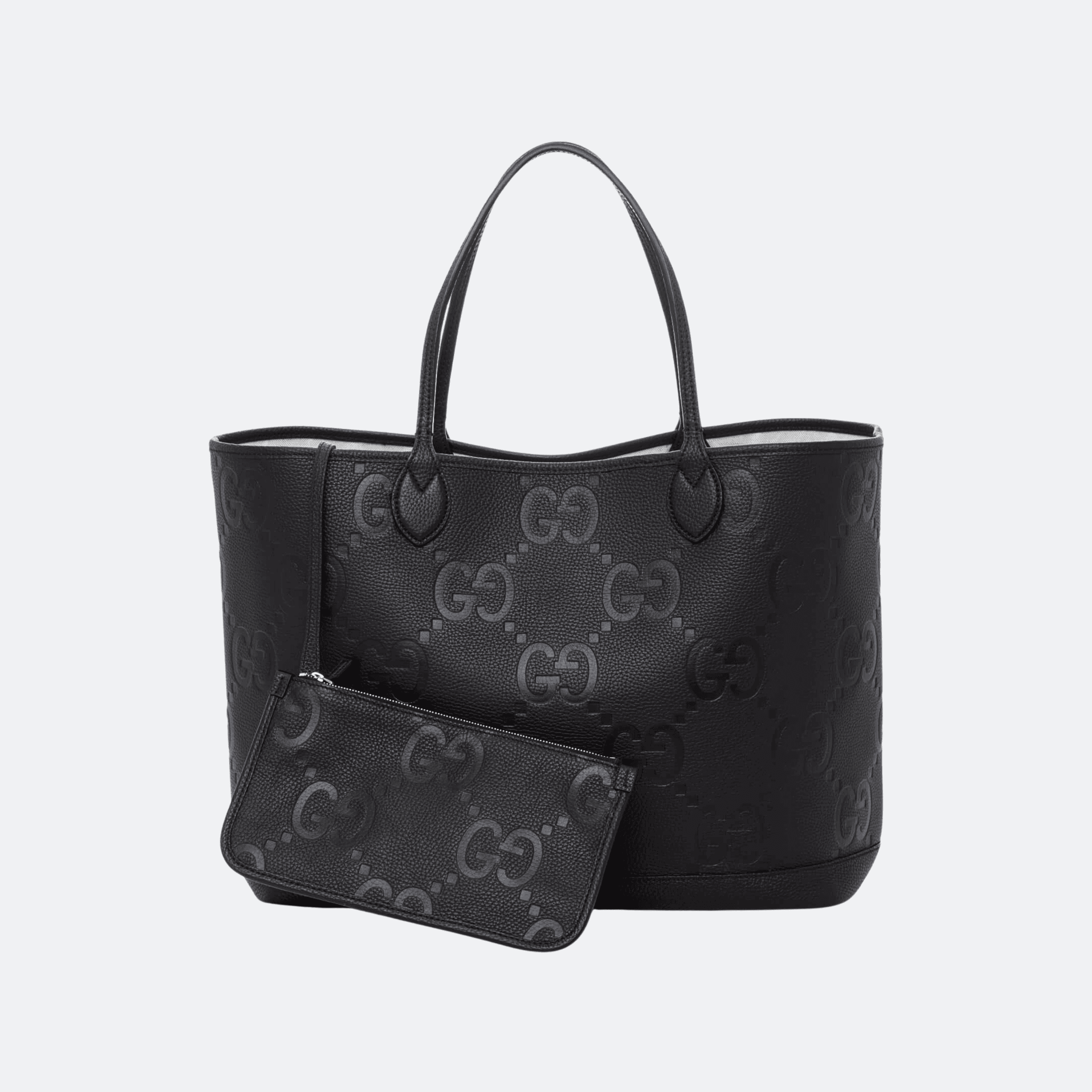 Gucci GG Jumbo Large Embossed Leather Tote Bag in Black alternate