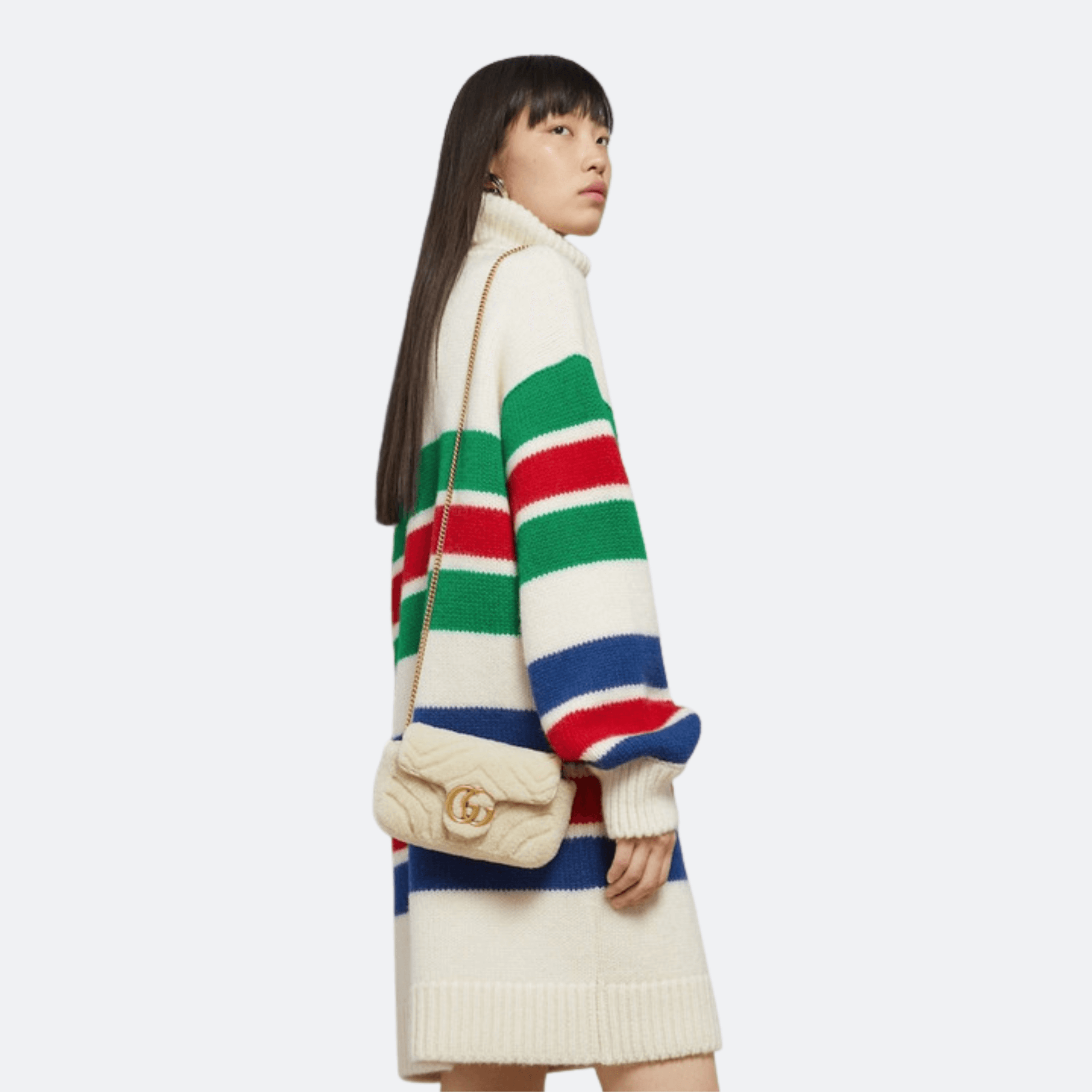 Gucci GG Marmont Shearling White Super Mini Shoulder Bag alternate