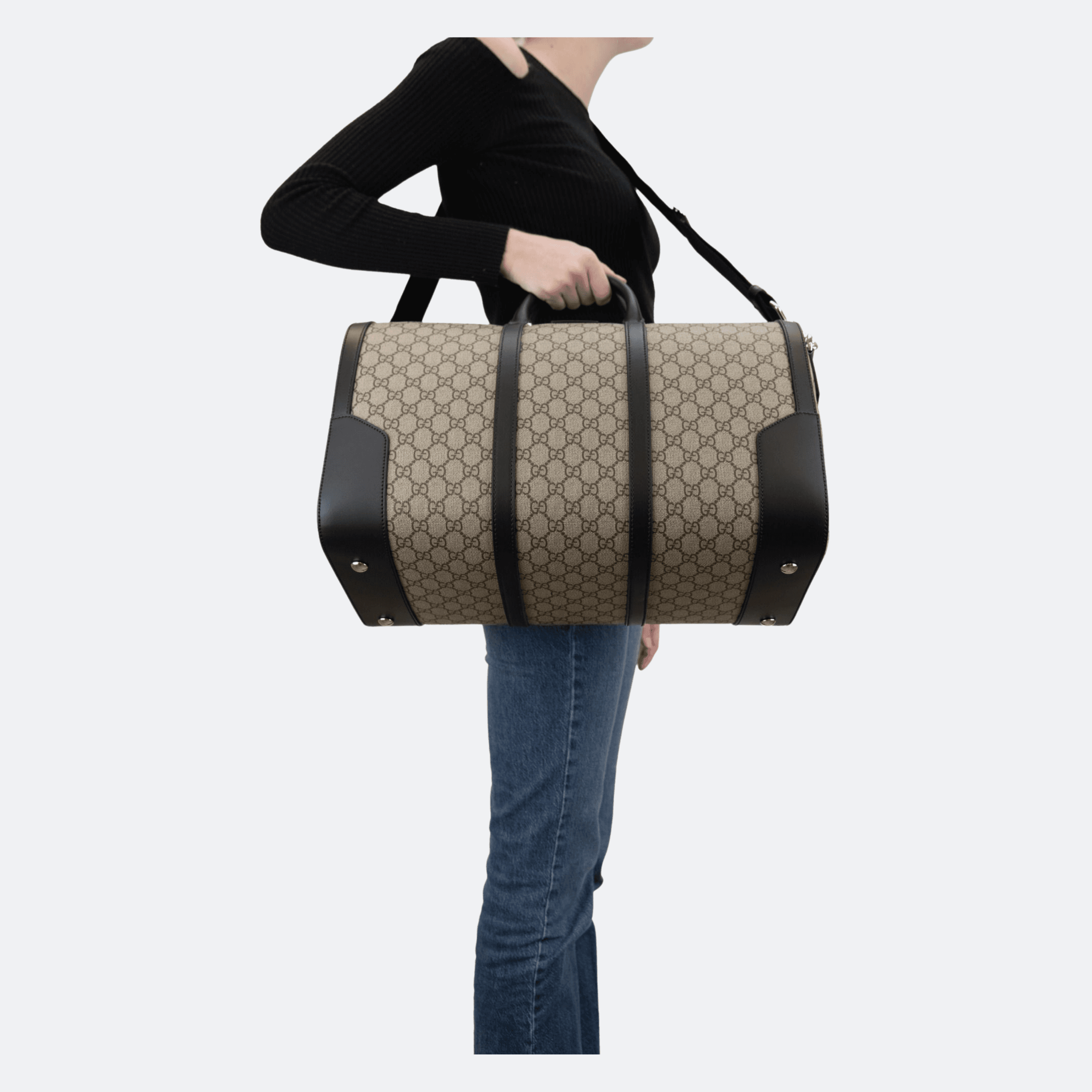 Gucci GG Supreme Canvas & Leather Duffel/Boston-Style Bag alternate