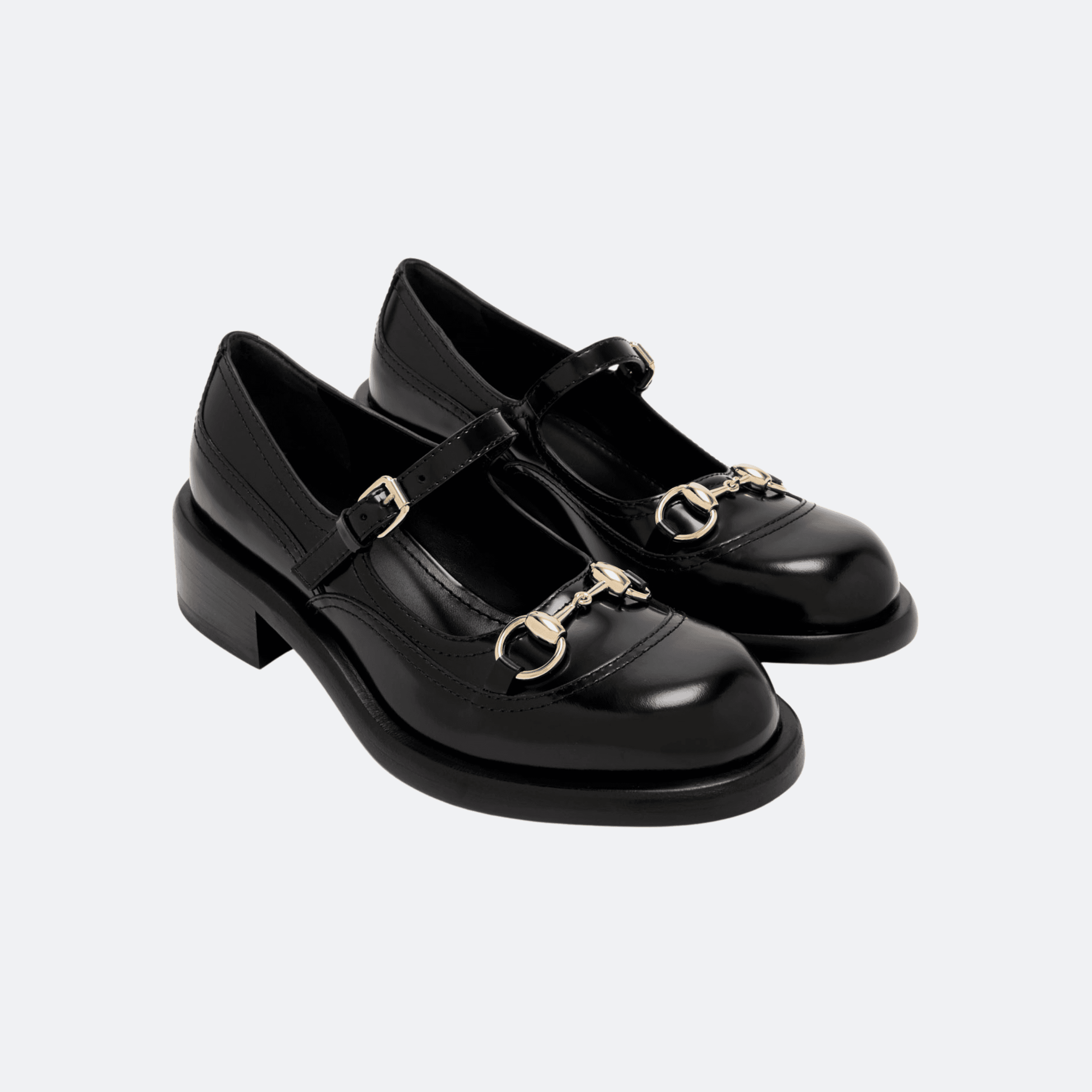Gucci Horsebit Leather Mary Jane Shoes - Black alternate