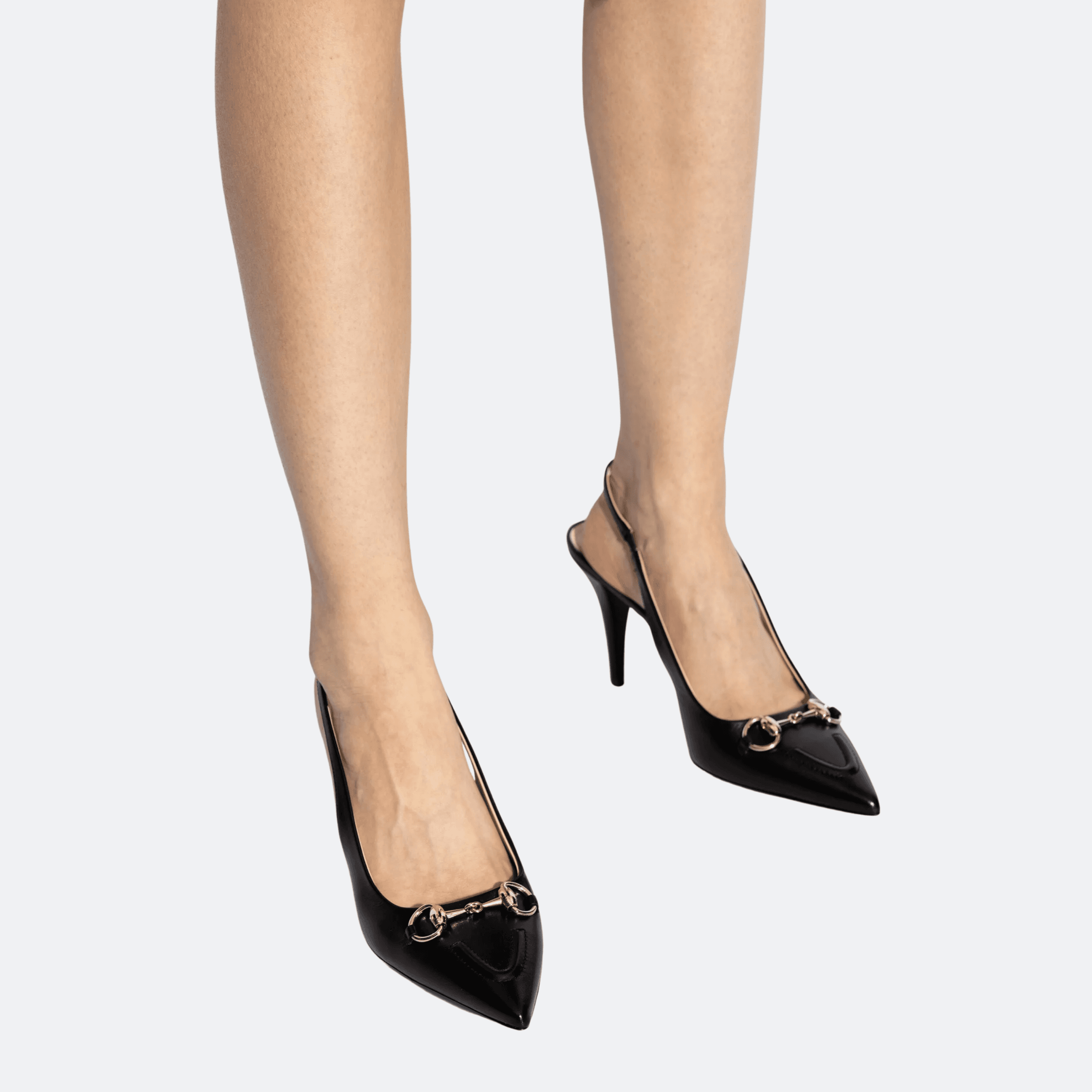 Gucci Horsebit Leather Stiletto Heel Slingback Pump - Black alternate