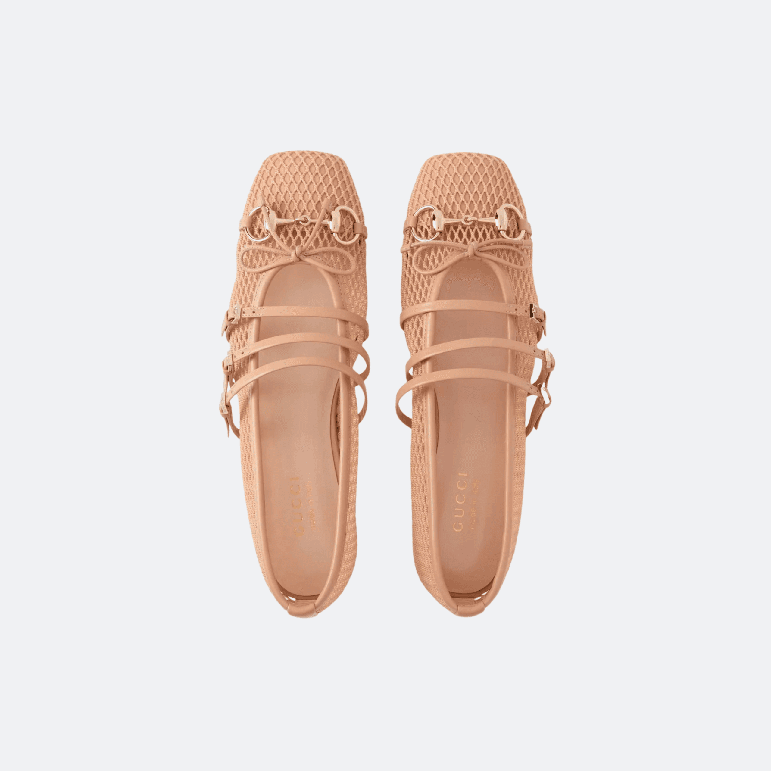 Gucci Horsebit Mesh Ballet Flat Shoes - Beige alternate