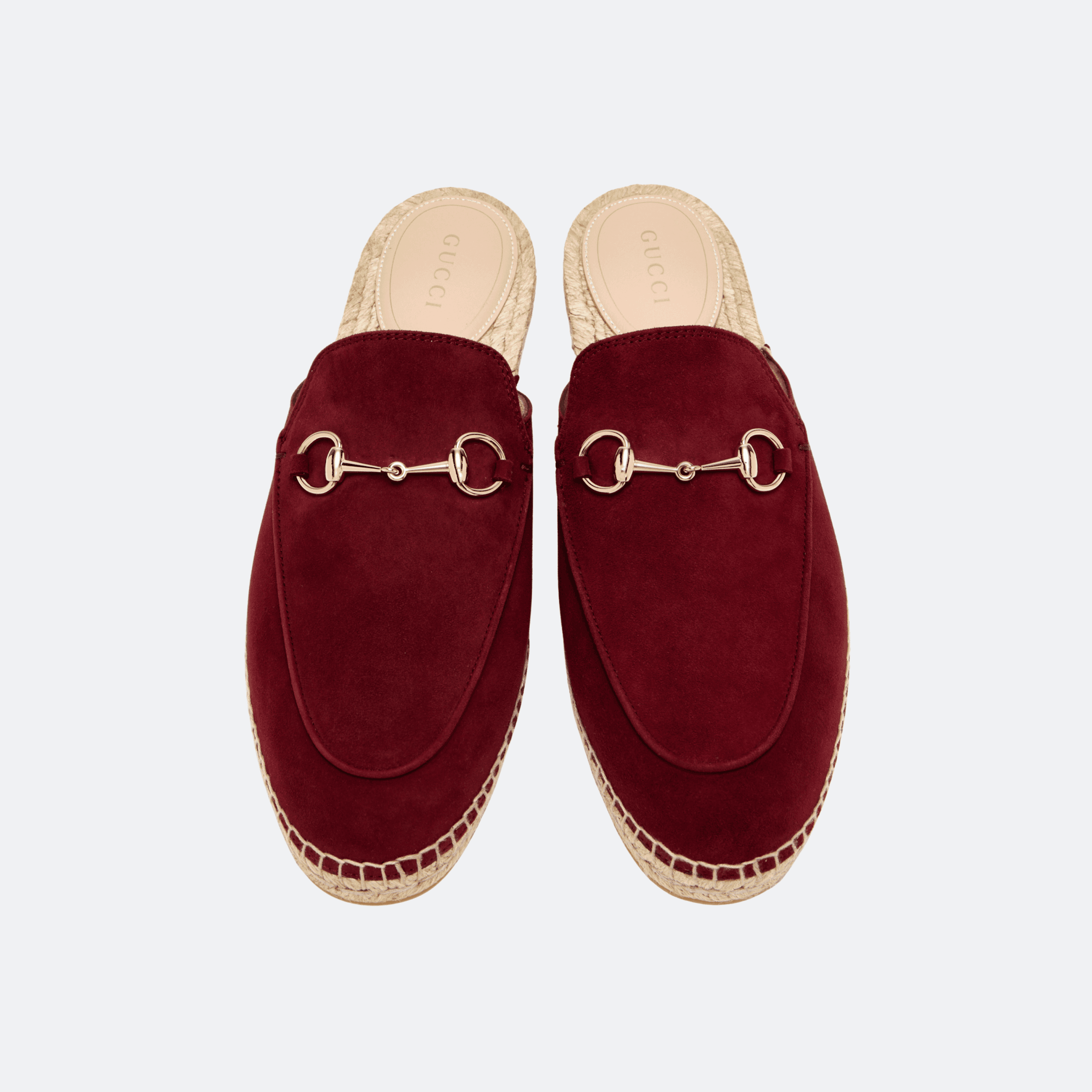 Gucci Horsebit Suede Espadrille Women Mule - Burgundy alternate