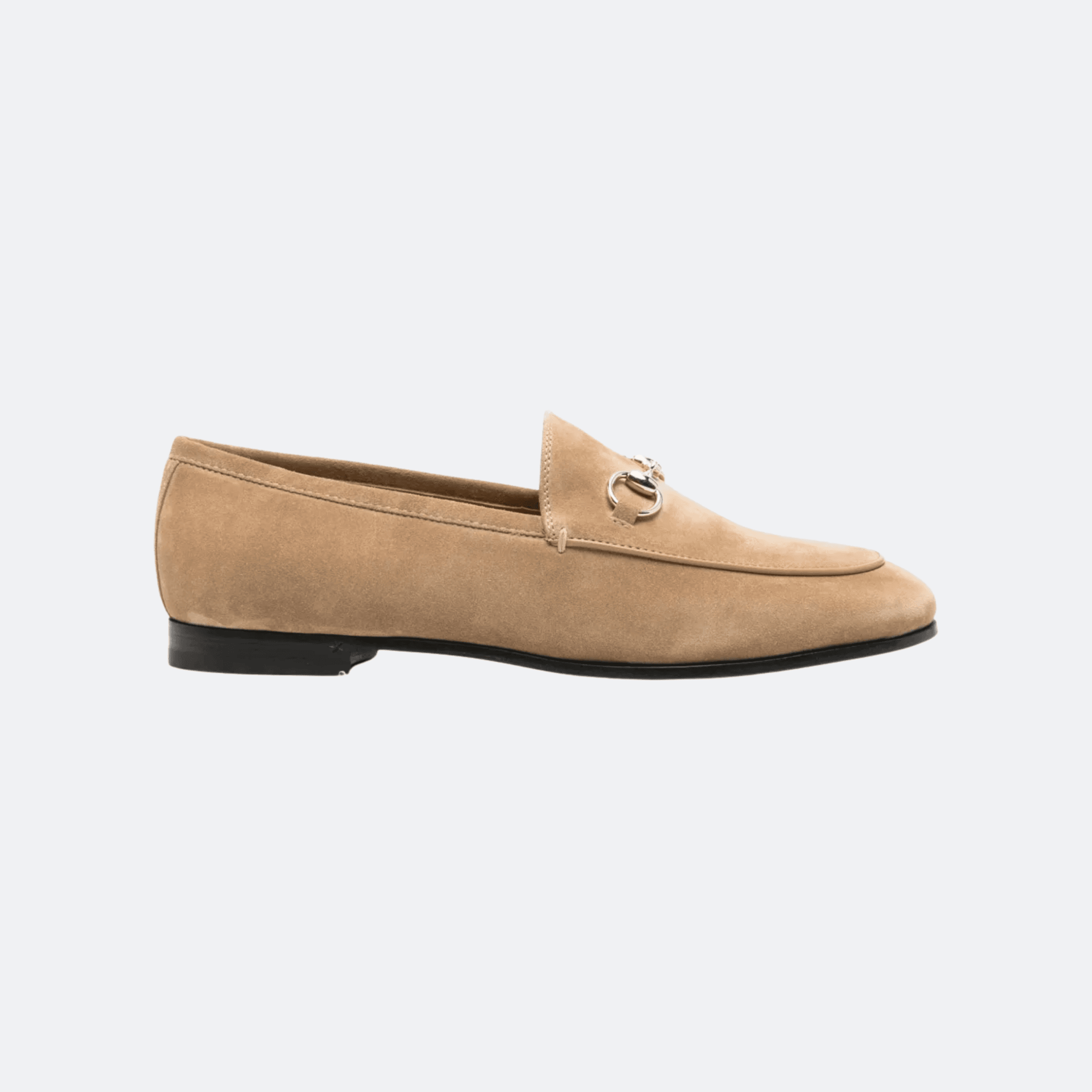 Gucci Jordaan Women’s Suede Horsebit Loafers - Beige