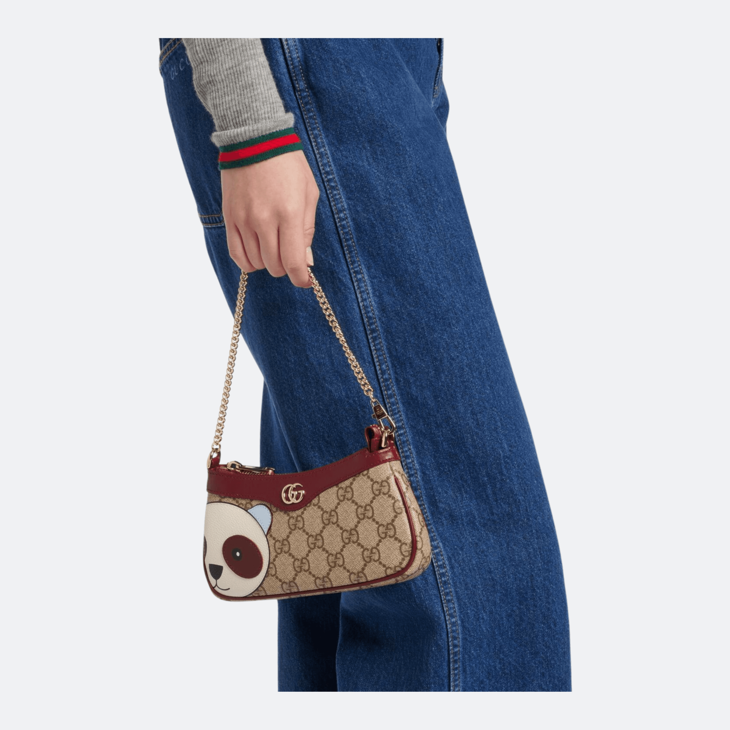 Gucci Mini Panda Beige-Burgundy Shoulder/Top-Handle Bag alternate