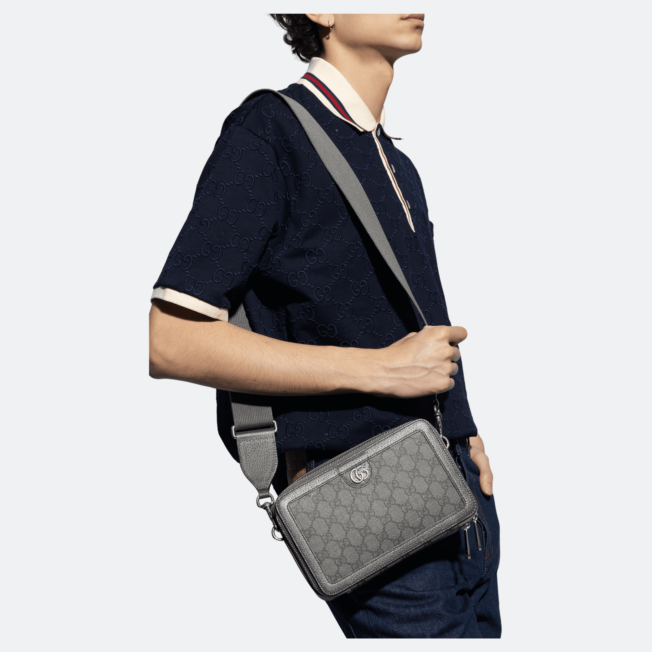 Gucci Ophidia Grey Mini Men Shoulder Bag alternate