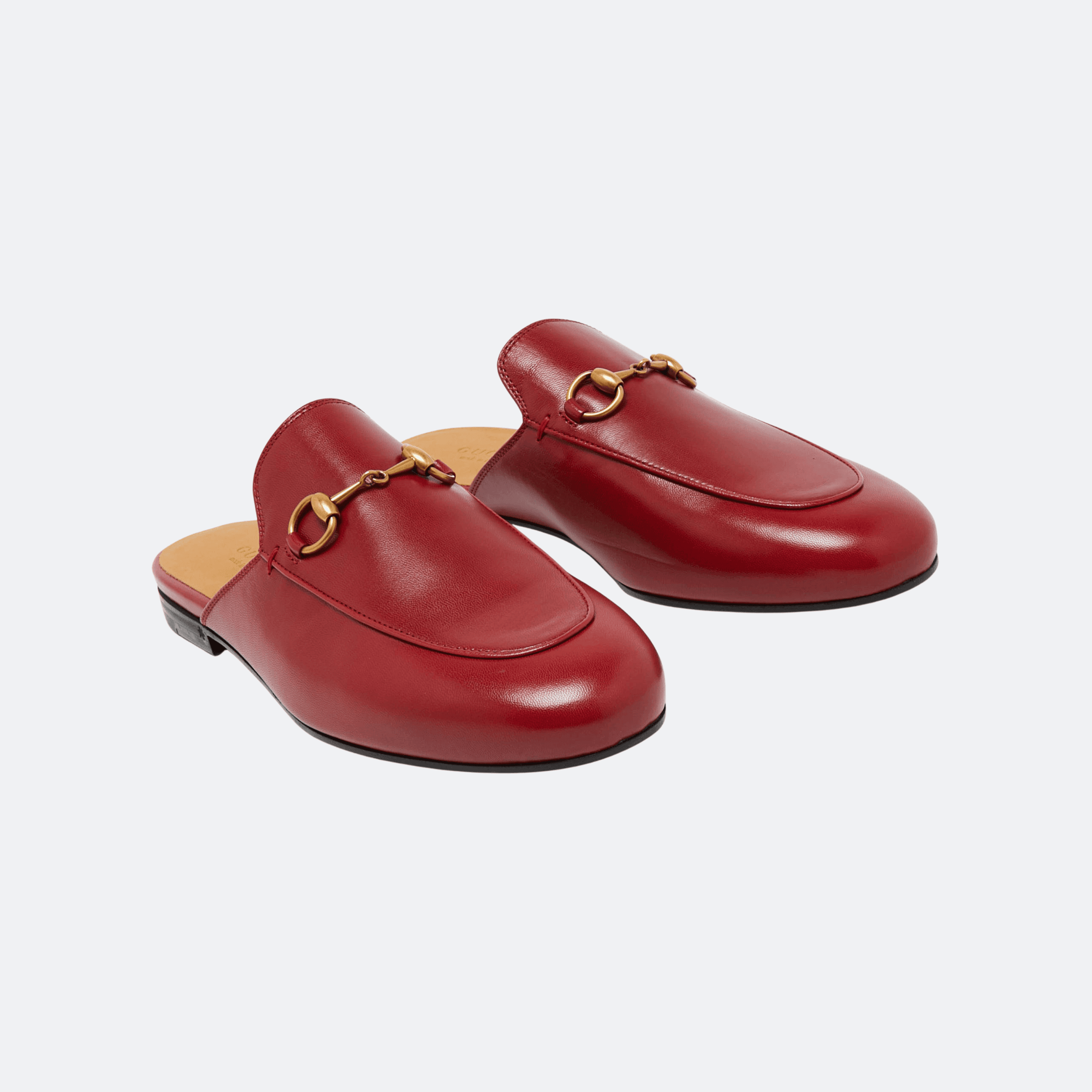 Gucci Princetown Leather Horsebit Slippers for Women - Red alternate