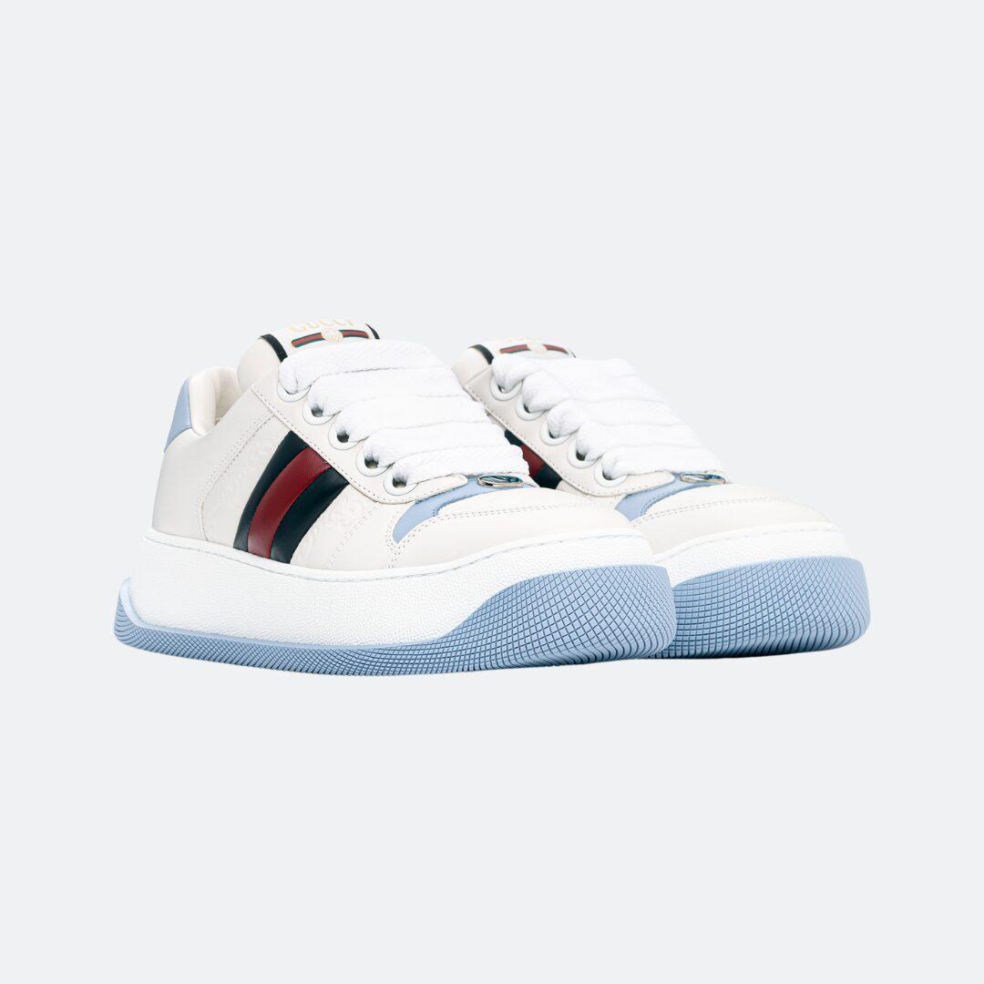 Gucci Screener White-Blue Leather Women Sneakers alternate