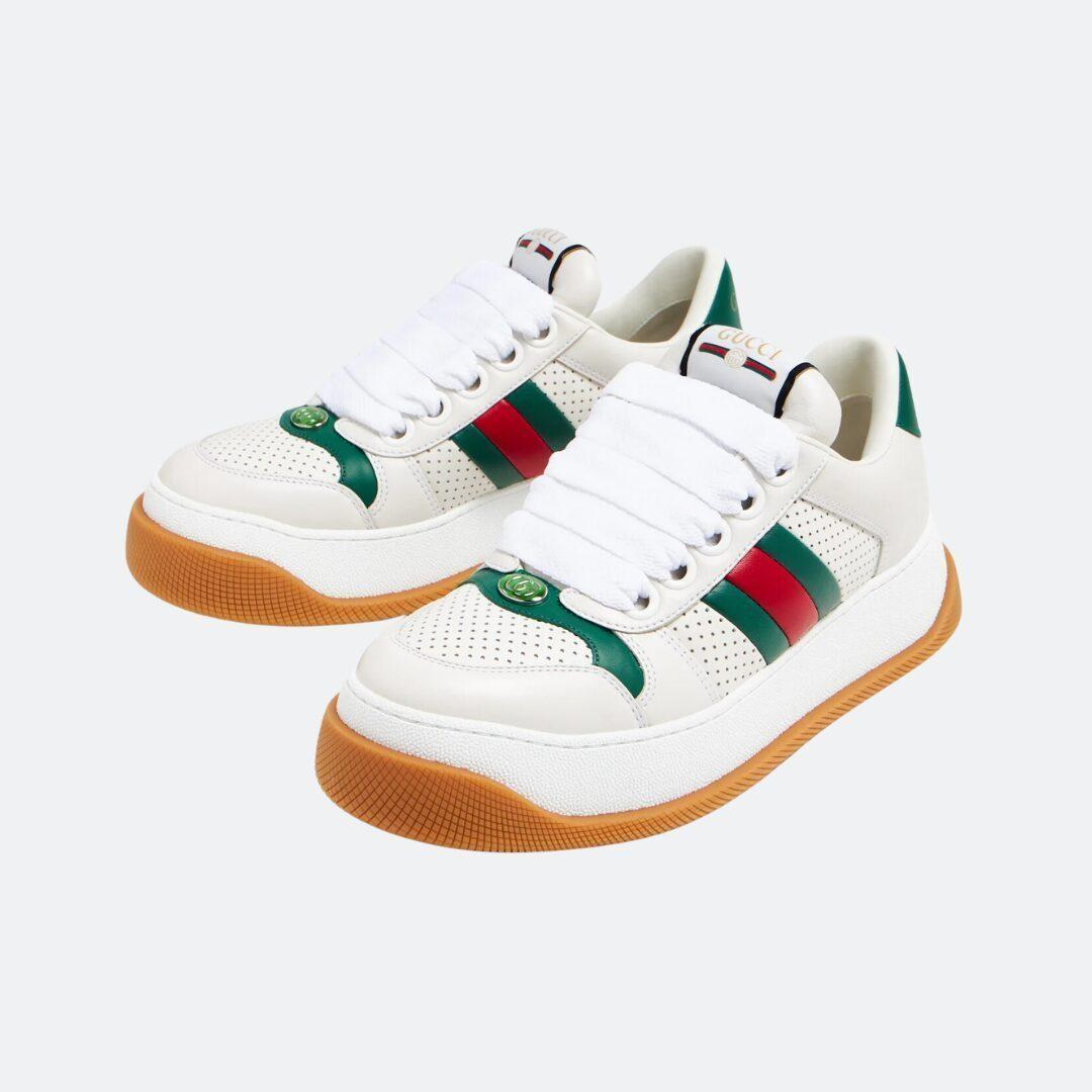Gucci Screener White-Green-Red Leather Women Sneakers alternate