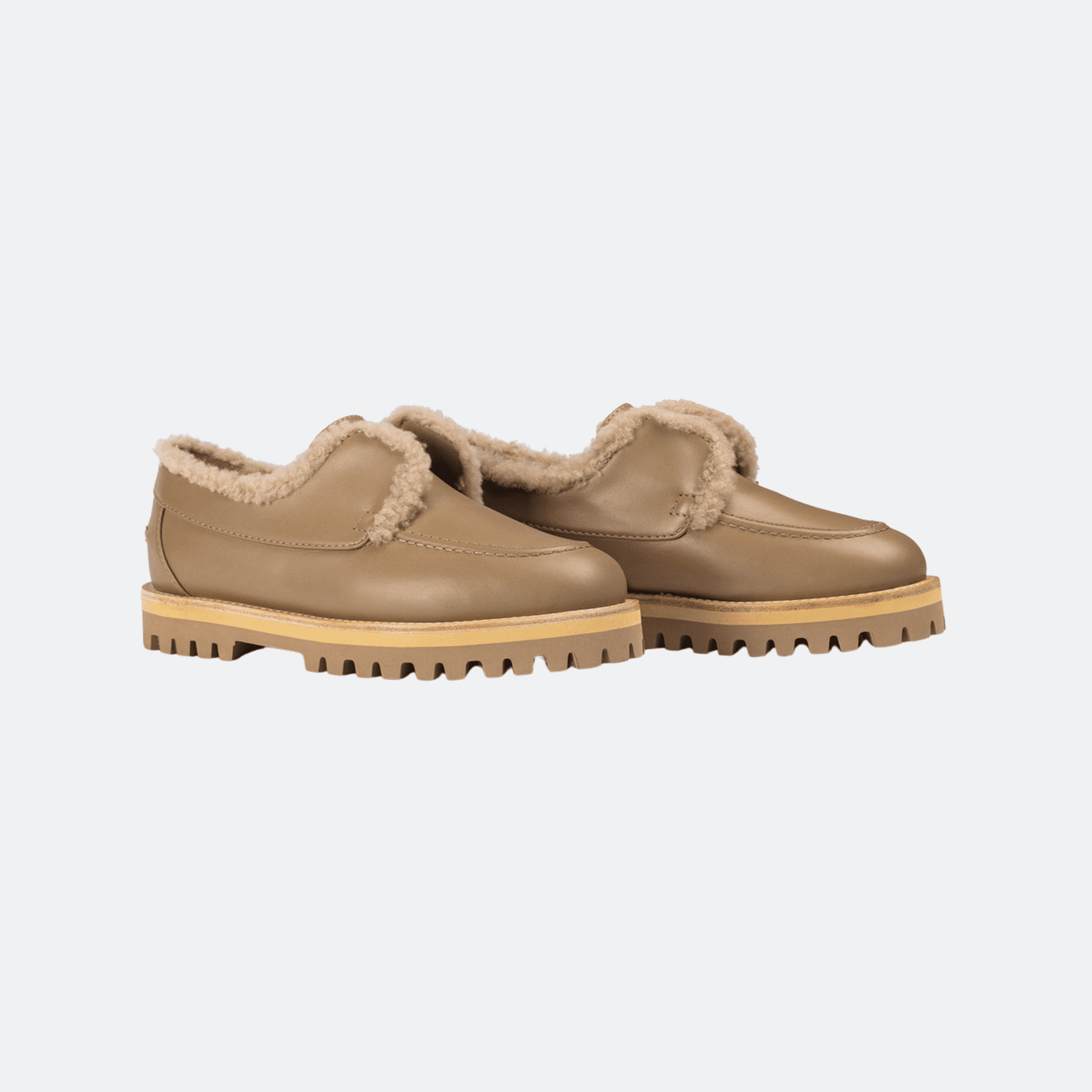 Le Silla Yacht Leather Loafers With Shearling Lining For Women - Taupe alternate