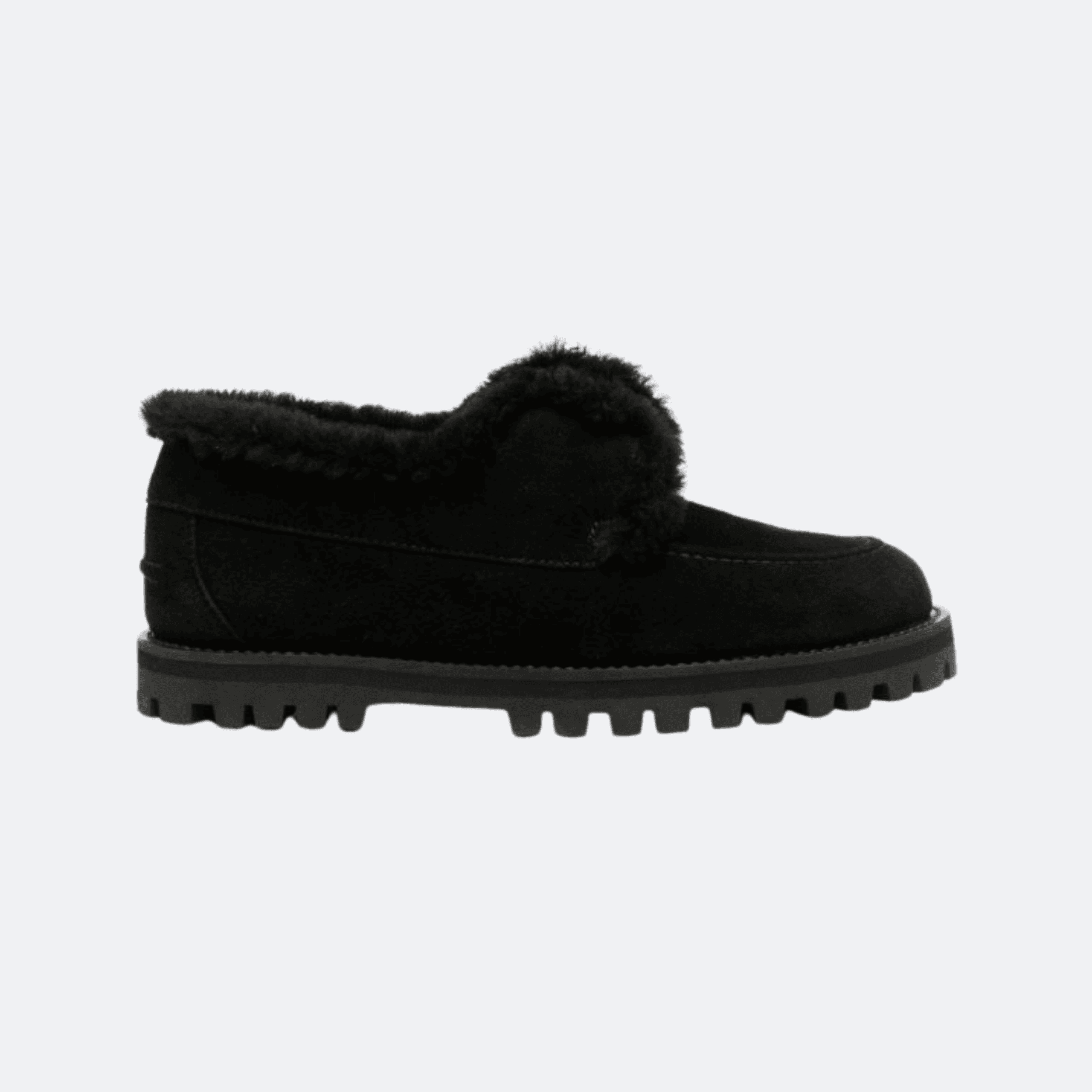 Le Silla Yacht Shearling-Lined Suede Loafers For Women - Black
