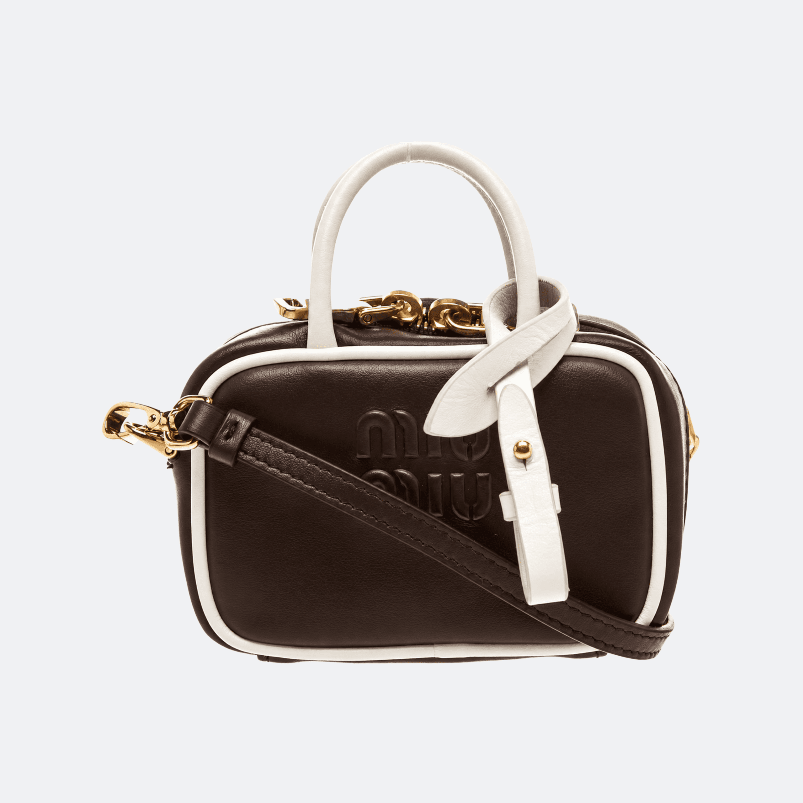 Miu Miu Beau Leather Micro Bag For Women - Dark Brown