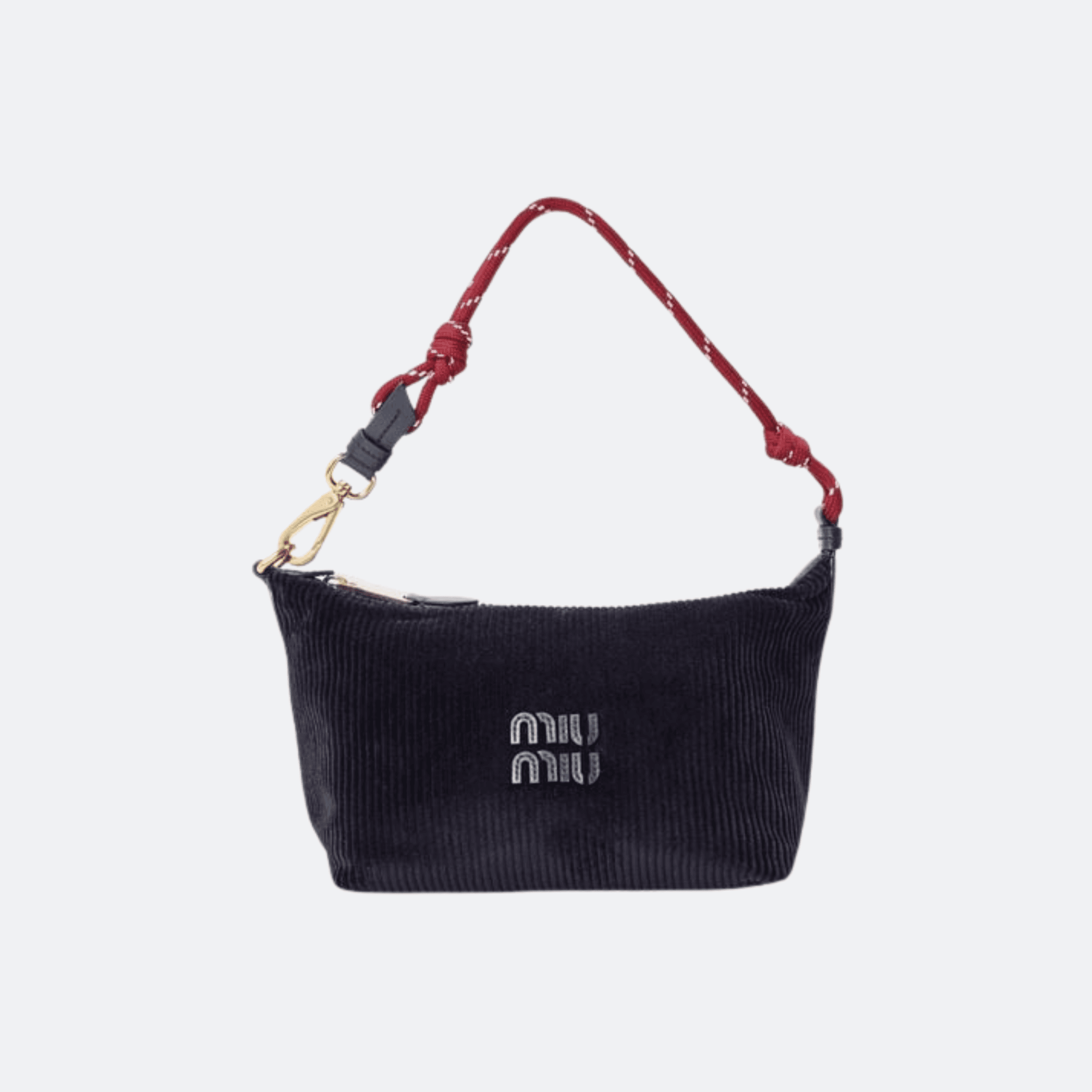 Miu Miu Corduroy Pouch Shoulder Bag - Navy Blue