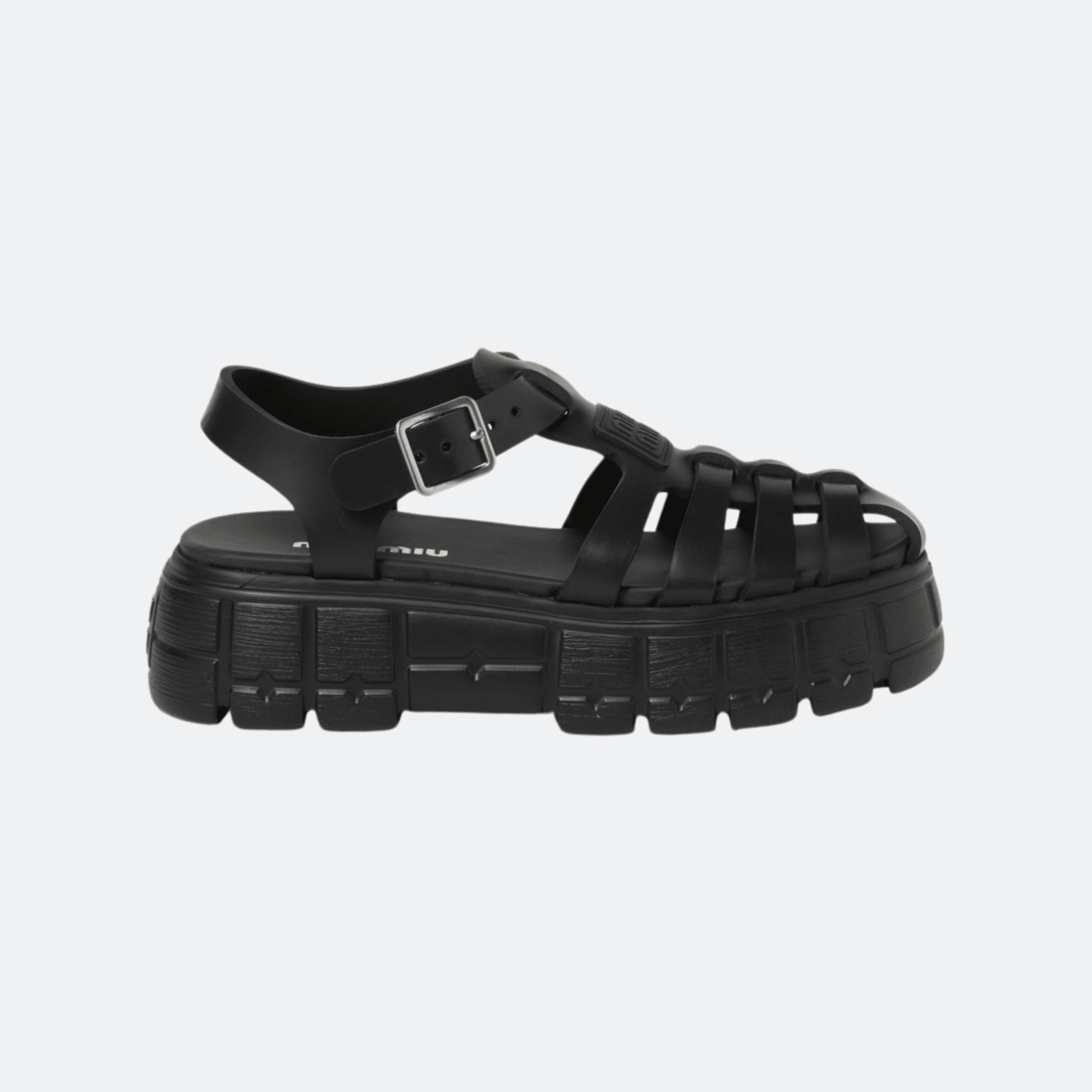 Miu Miu Eva Platform Cage Sandals for Women - Black