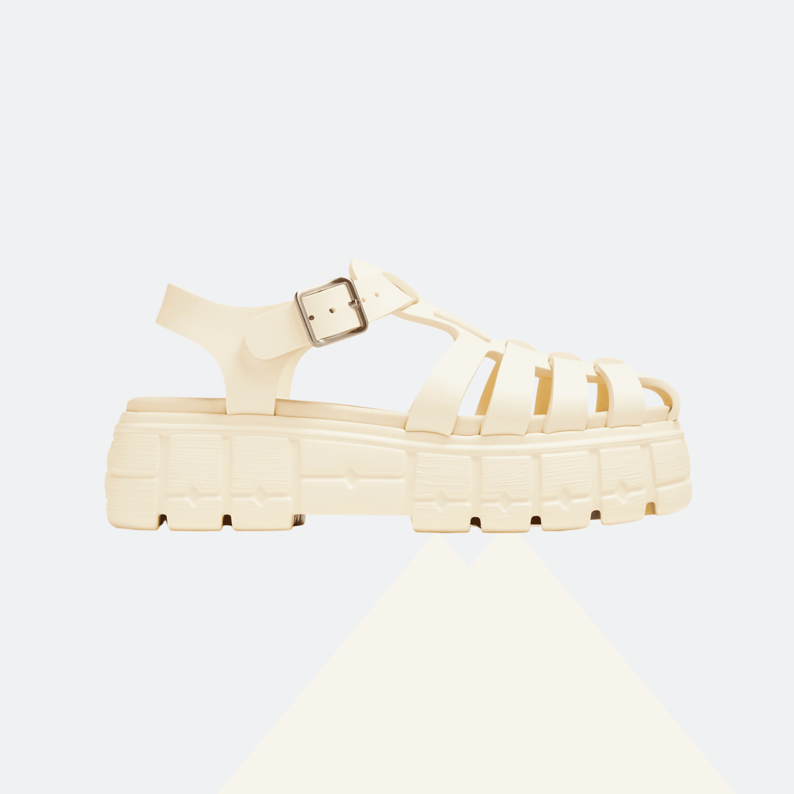 Miu Miu Eva Platform Cage Sandals for Women - Ivory