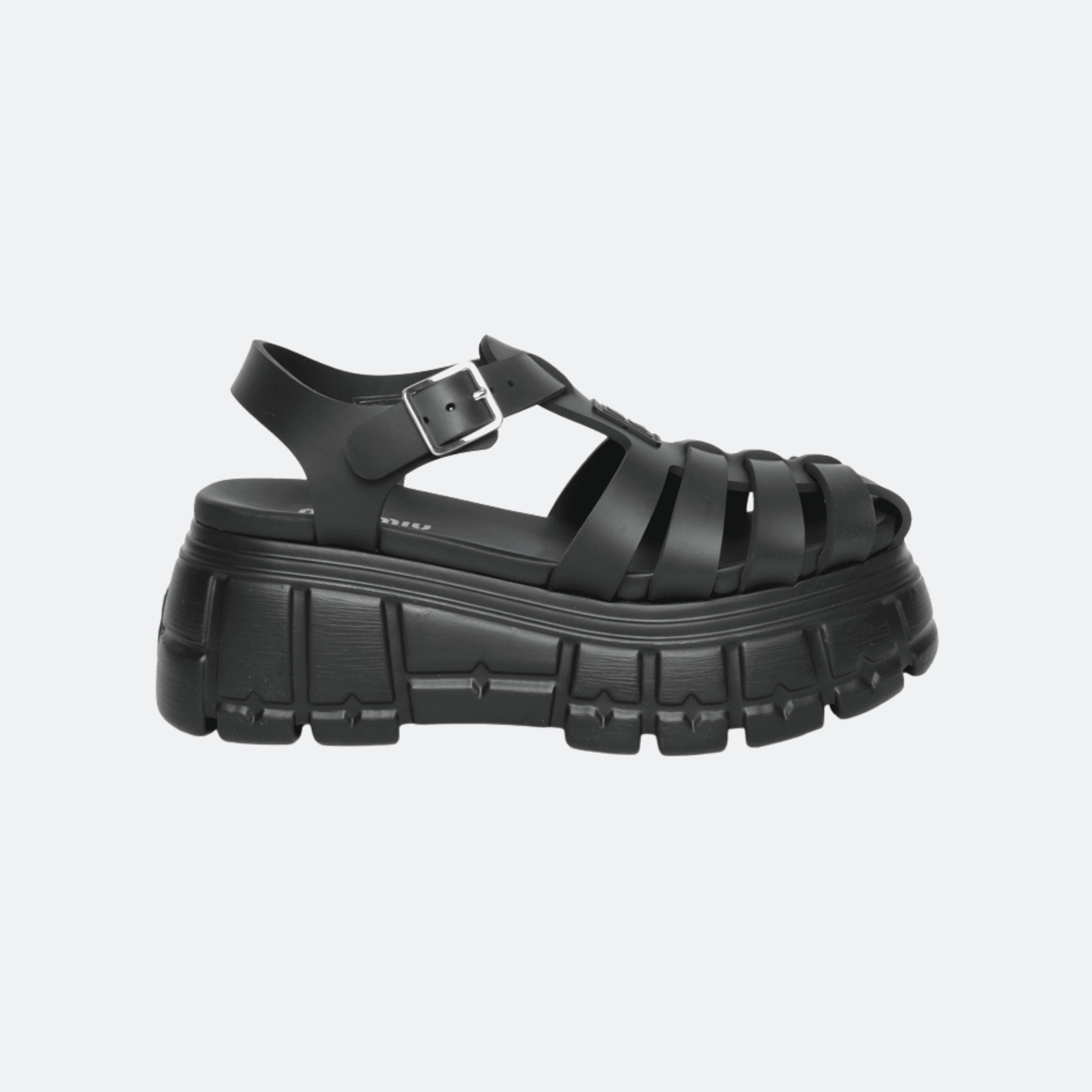 Miu Miu Eva Rubber Cage Platform Sandals For Women - Black