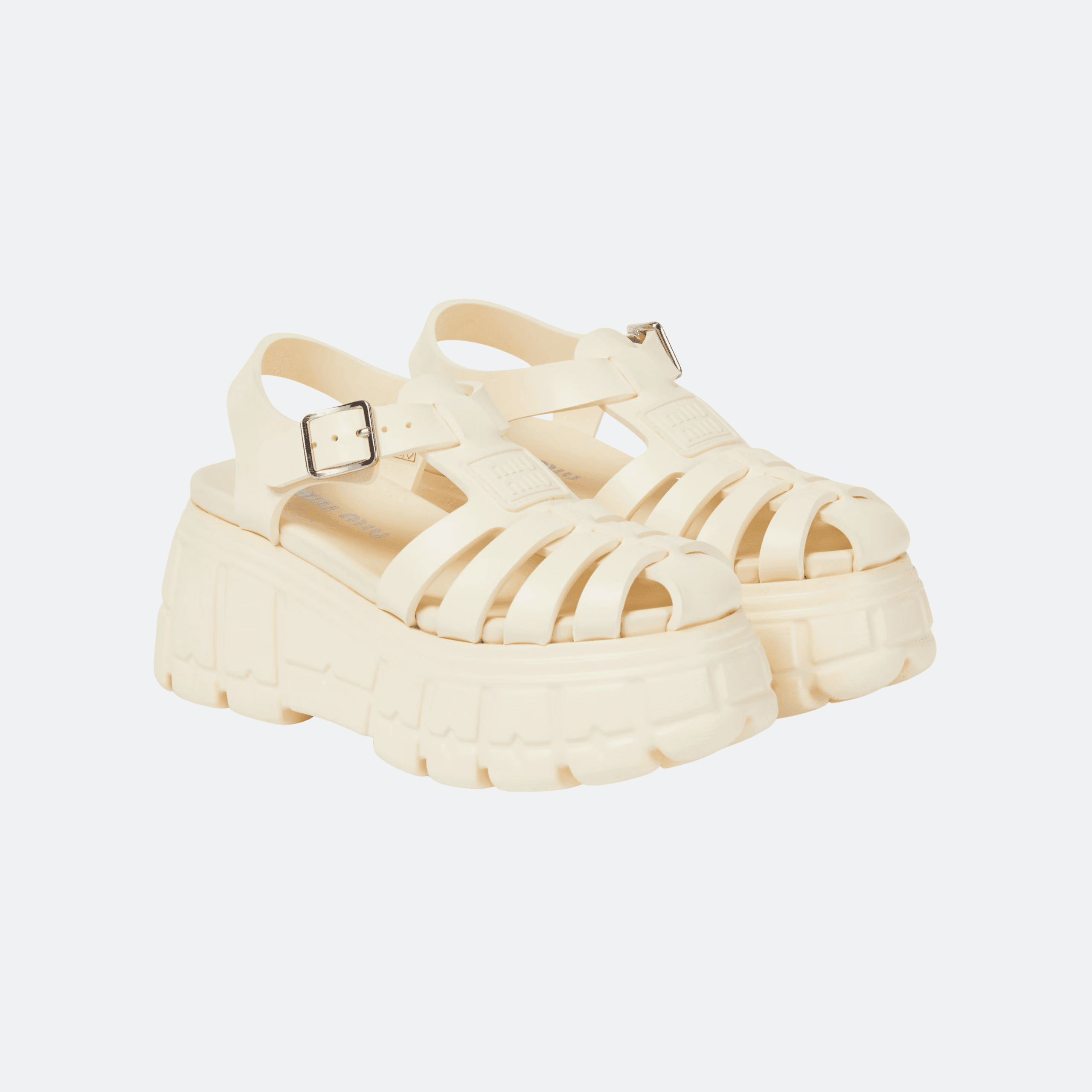 Miu Miu Platform Rubber Cage Sandals – Talco-Cream alternate
