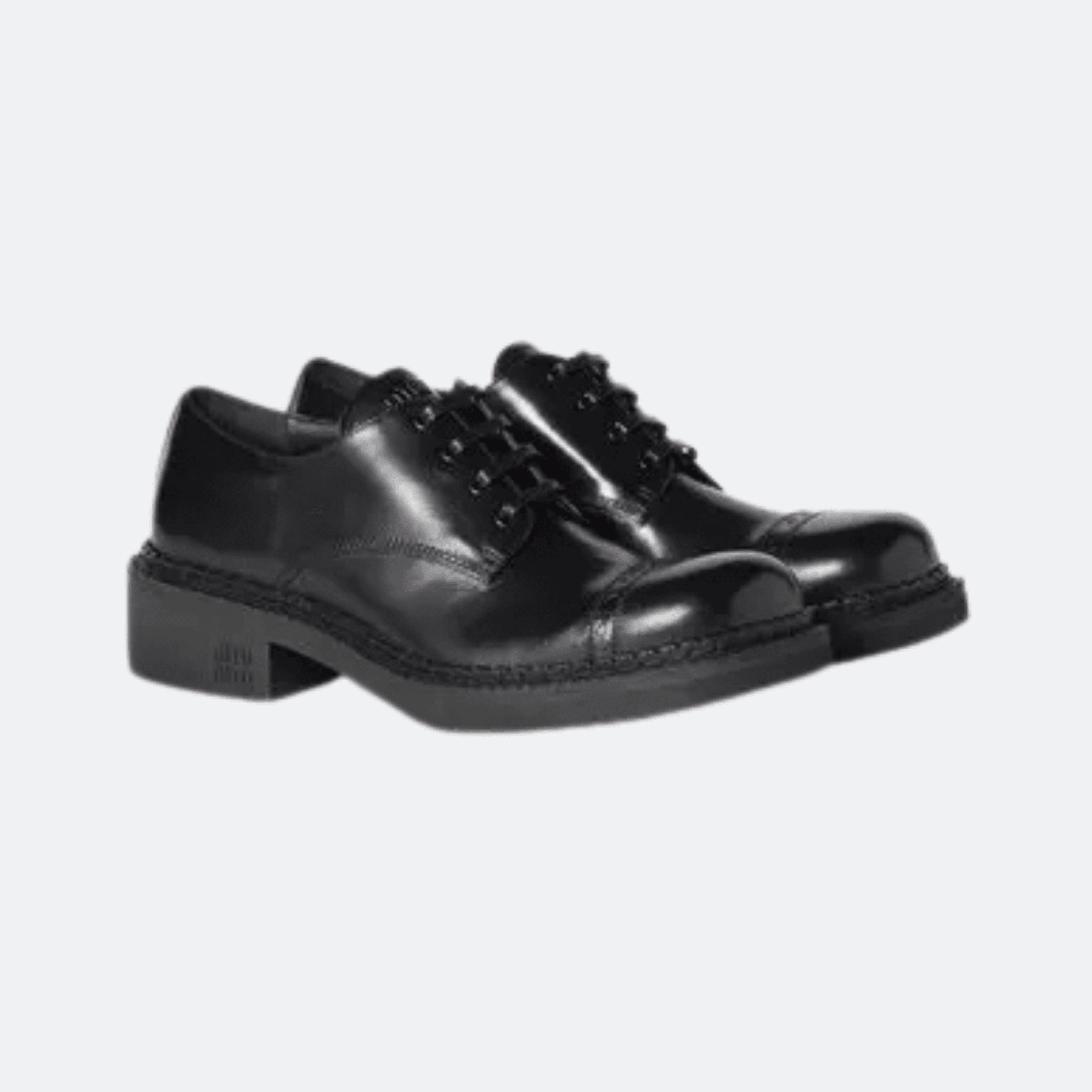Miu Miu Round Toe Brogues For Women - Black alternate