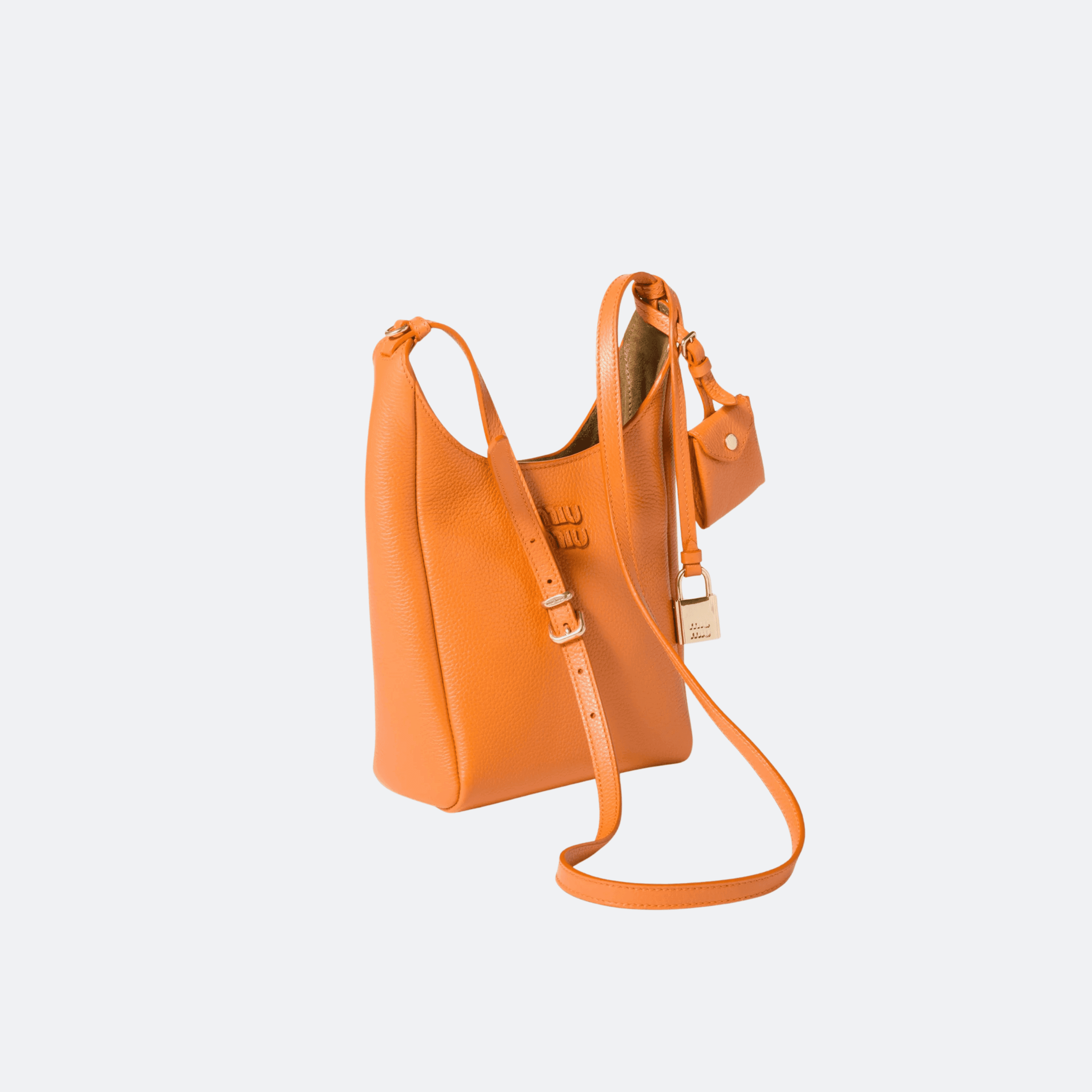 Miu Miu Small Bucket Bag Grained Leather - Orange alternate