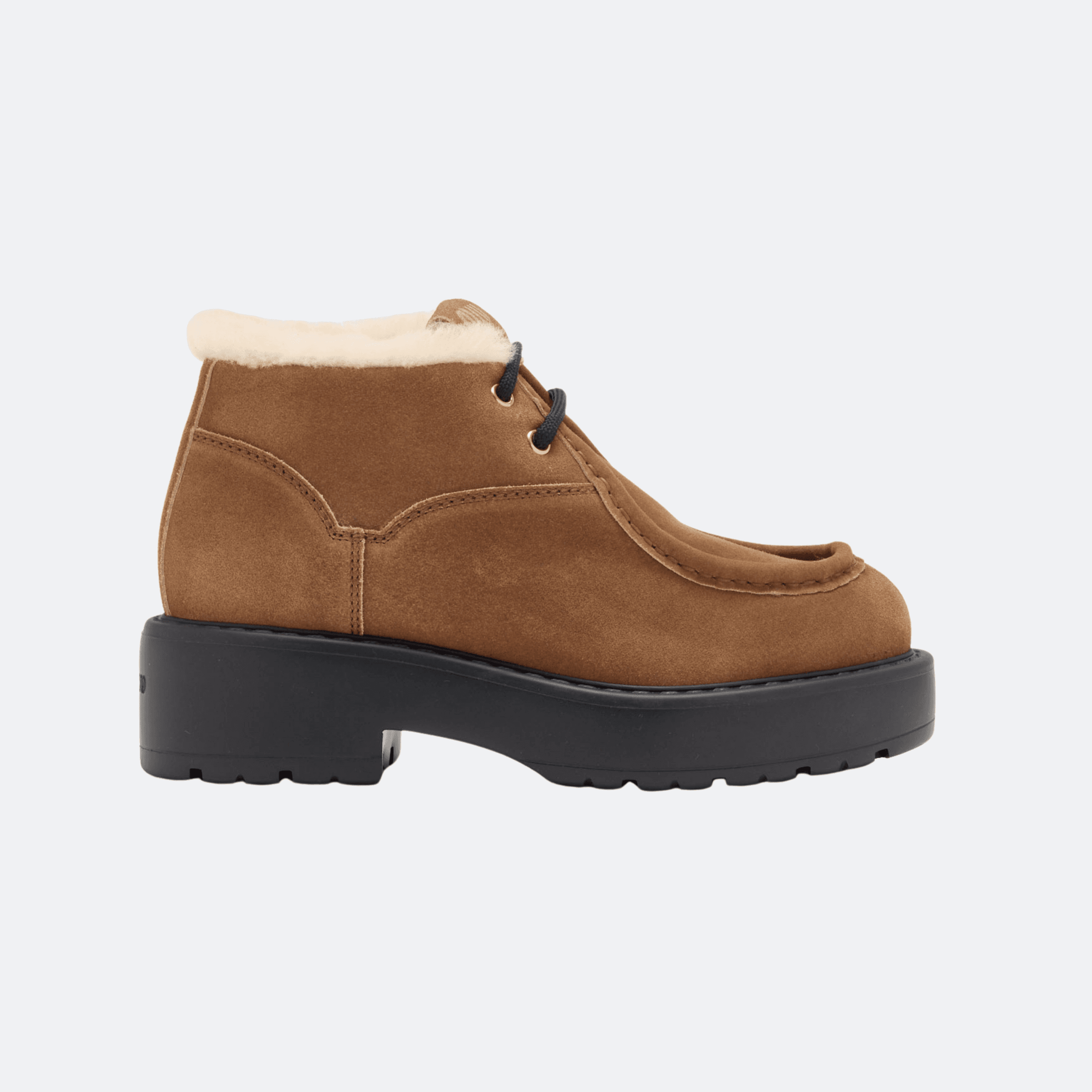 Miu Miu Suede And Shearling Booties for Women - Brown