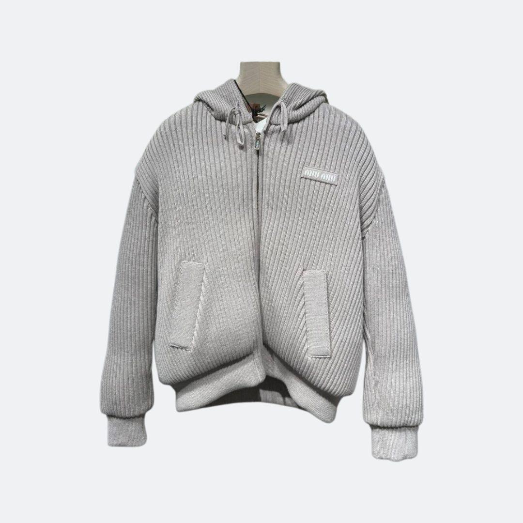 Miu Miu Wool Grey Women Cardigan