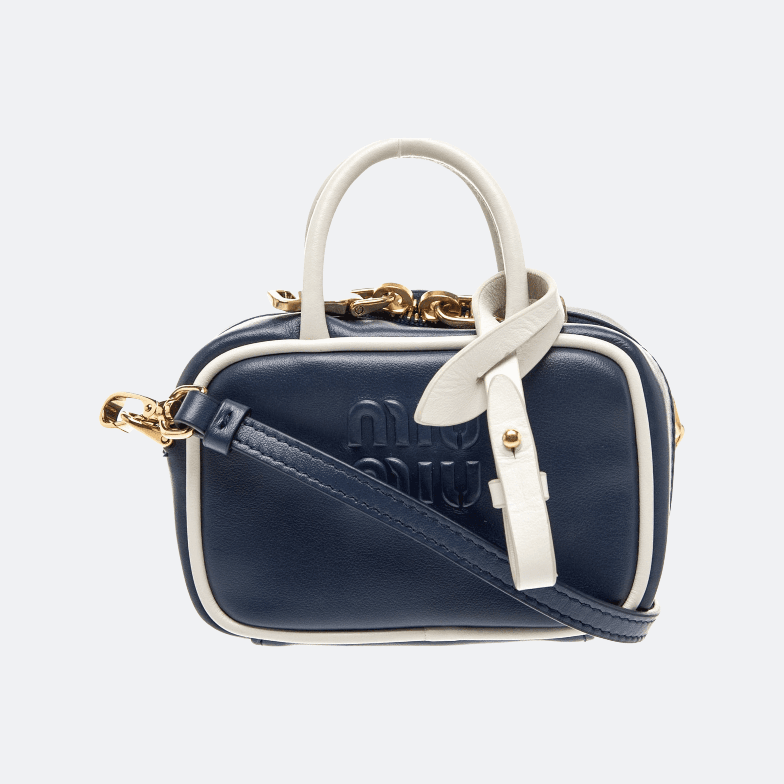 Miu Miu Beau Leather Micro Bag For Women - Navy Blue