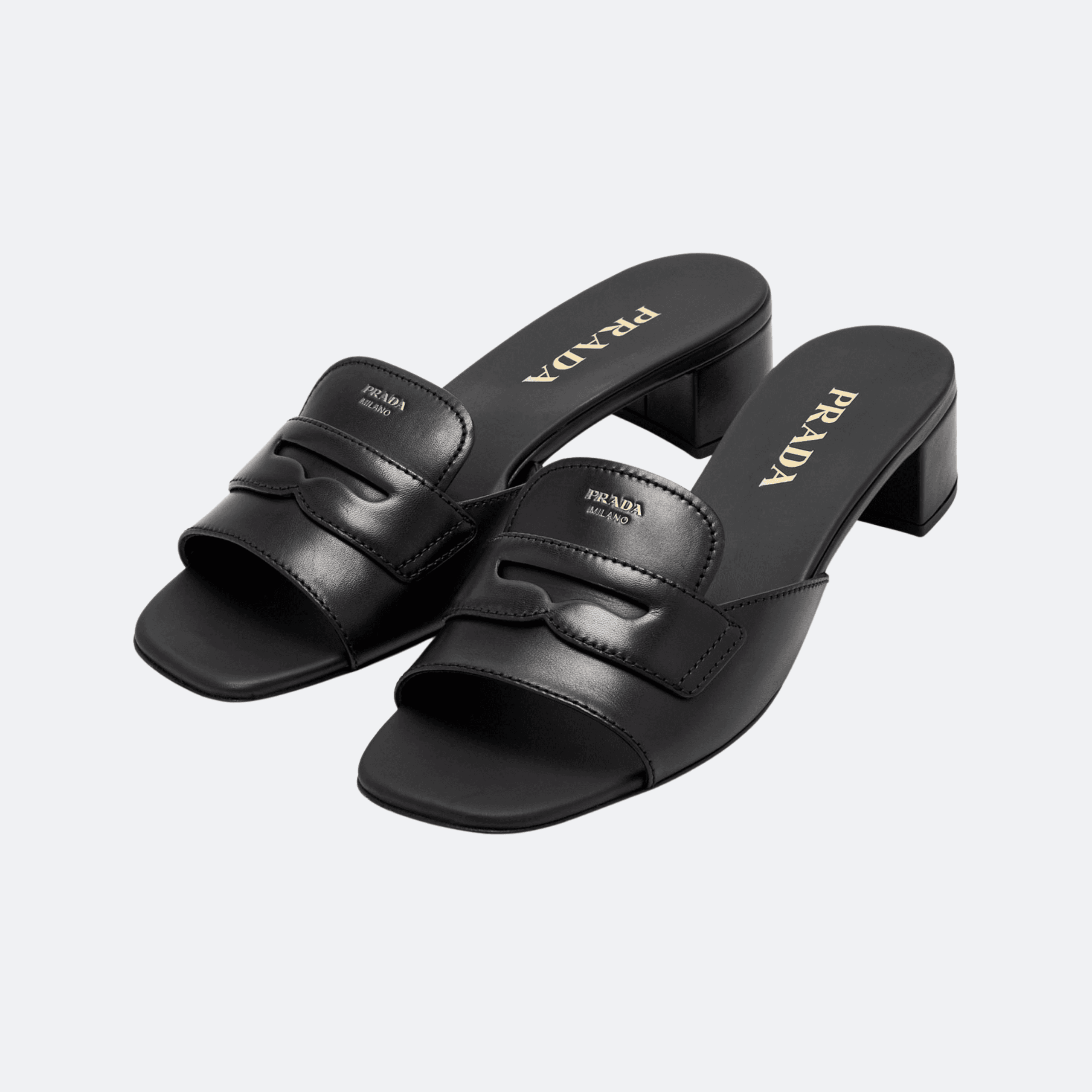 Prada 35mm Leather Sandals For Women - Black alternate