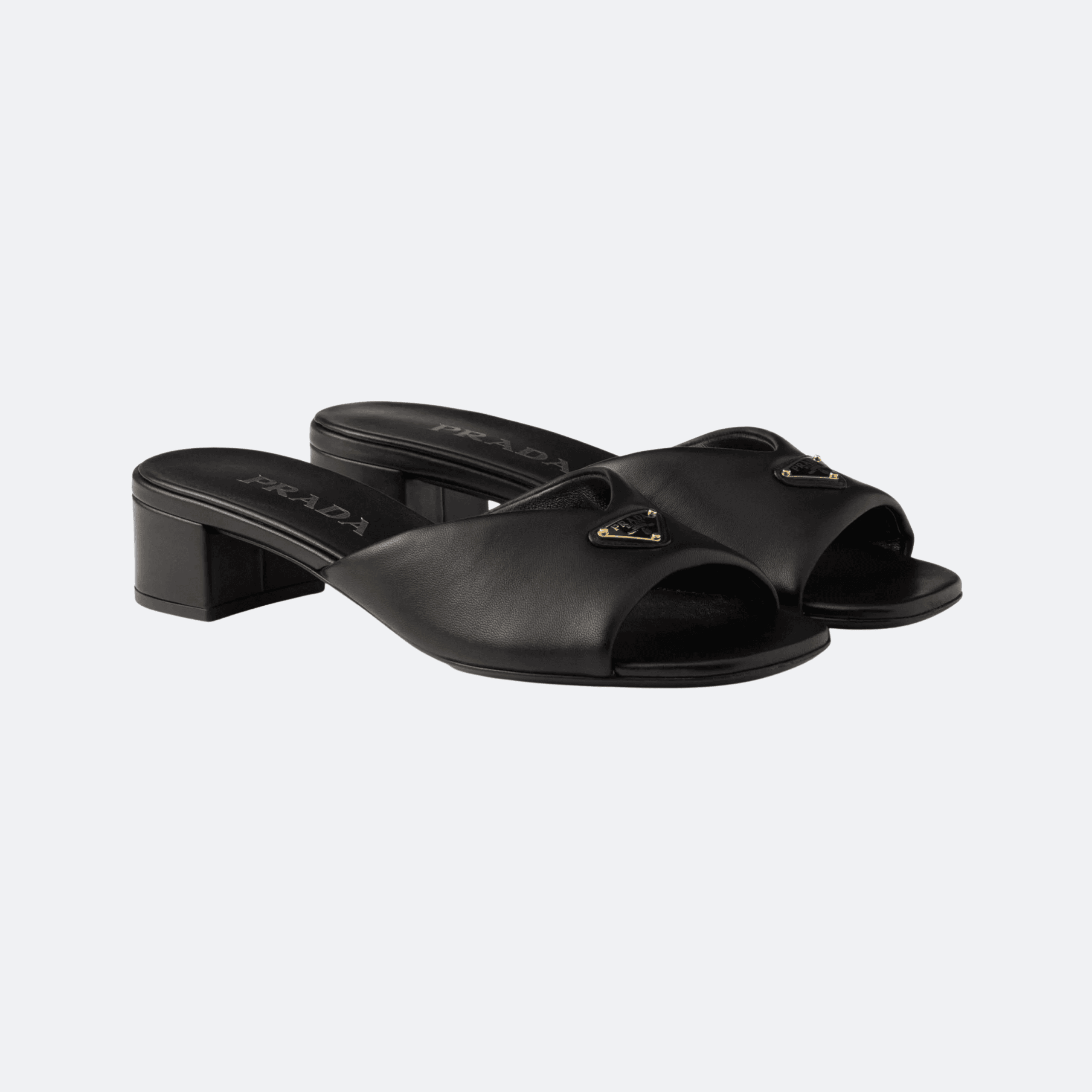 Prada 35mm Padded Leather Sandals For Women - Black alternate