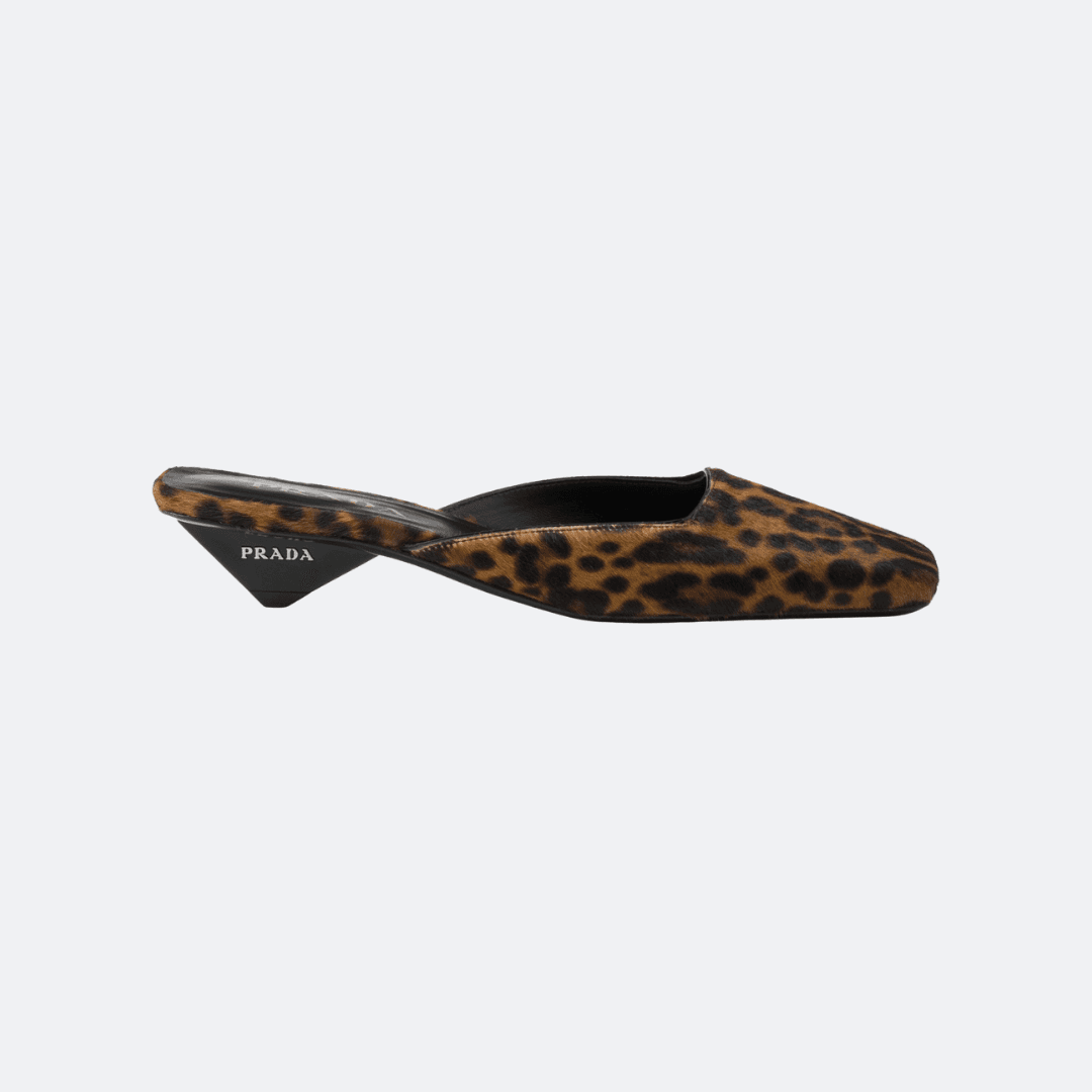 Prada Animal Patterned Leather Slides