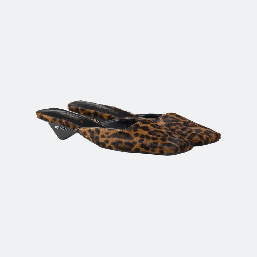 Prada Animal Patterned Leather Slides alternate