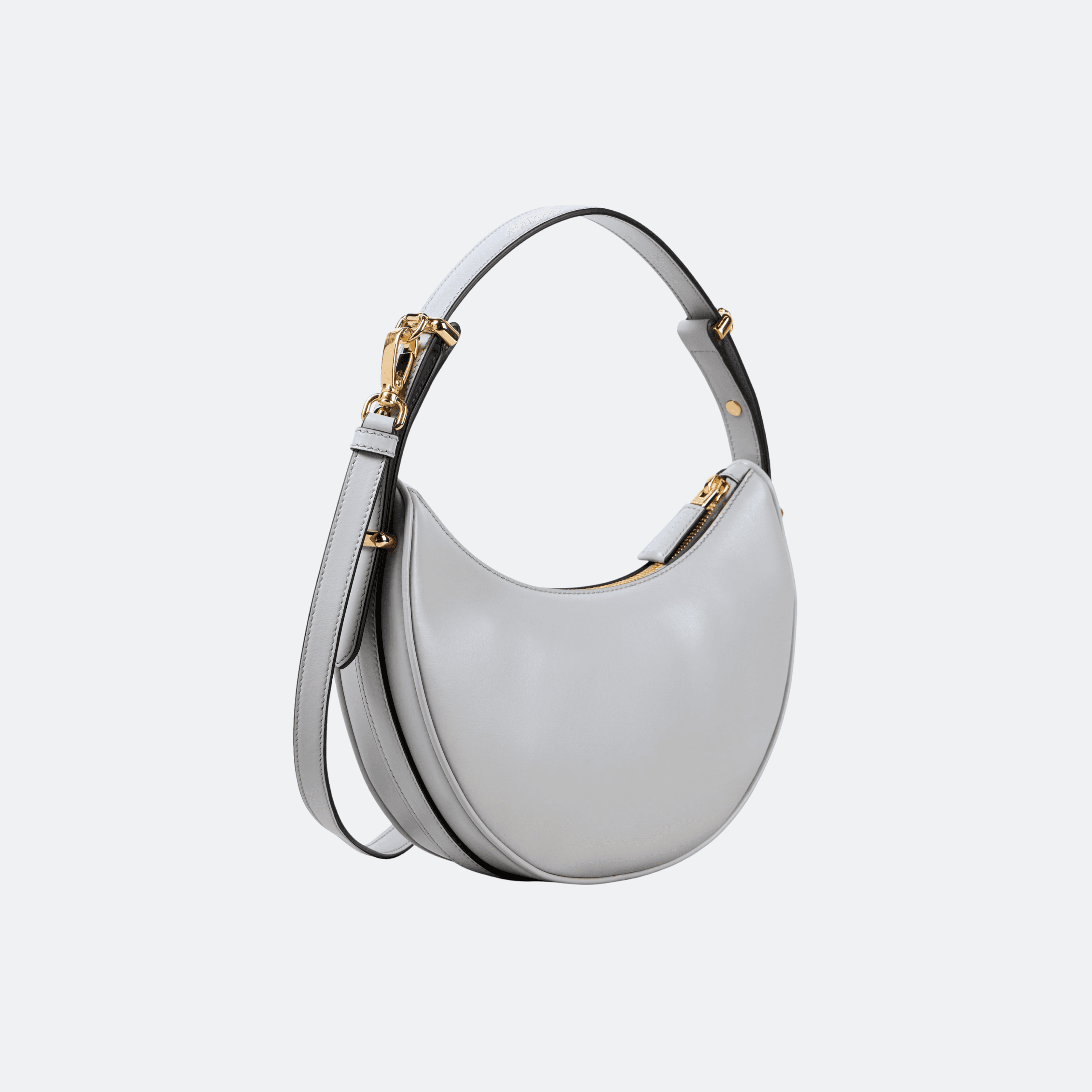 Prada Arqué Small Leather Shoulder Bag - Grey alternate