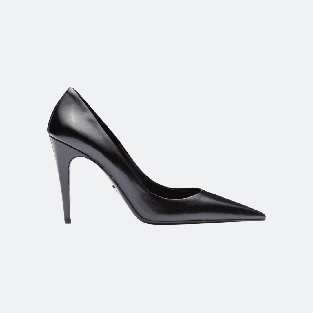 Prada Brushed-Leather High Heel Pumps