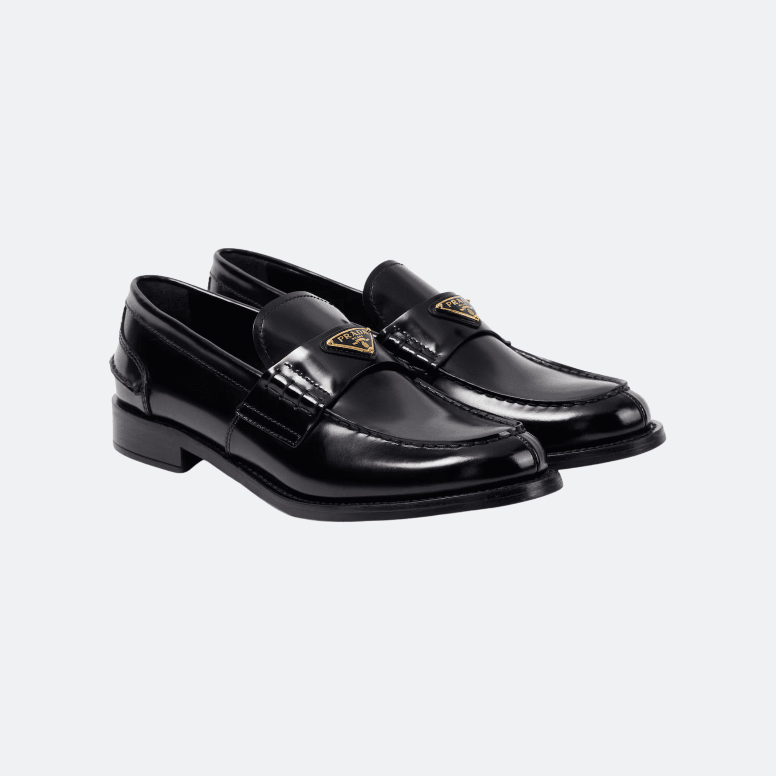 Prada Brushed Leather Loafers for Women - Black alternate