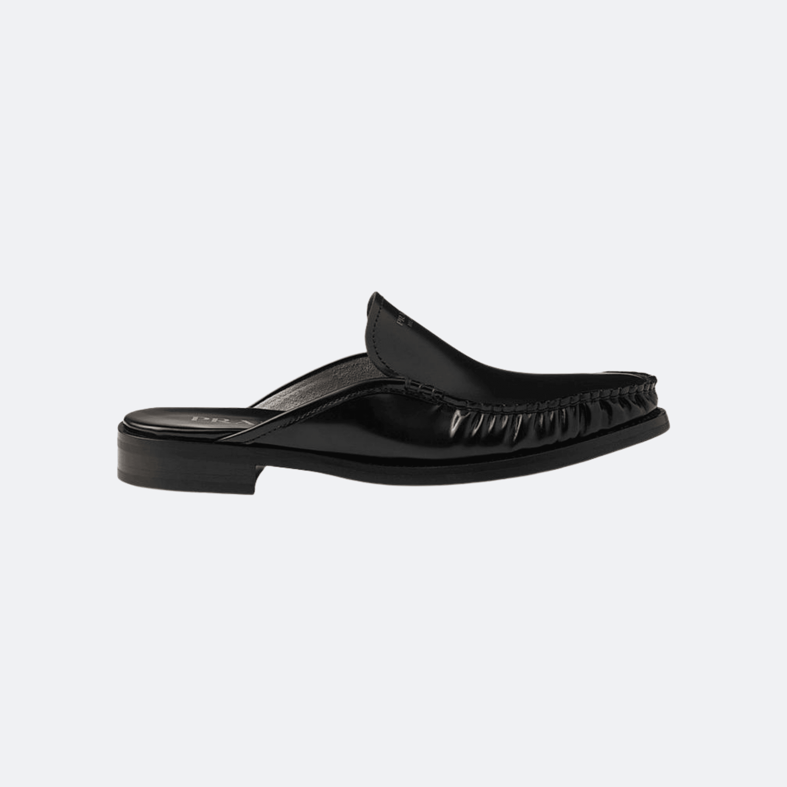 Prada Brushed Leather Mules for Women - Black