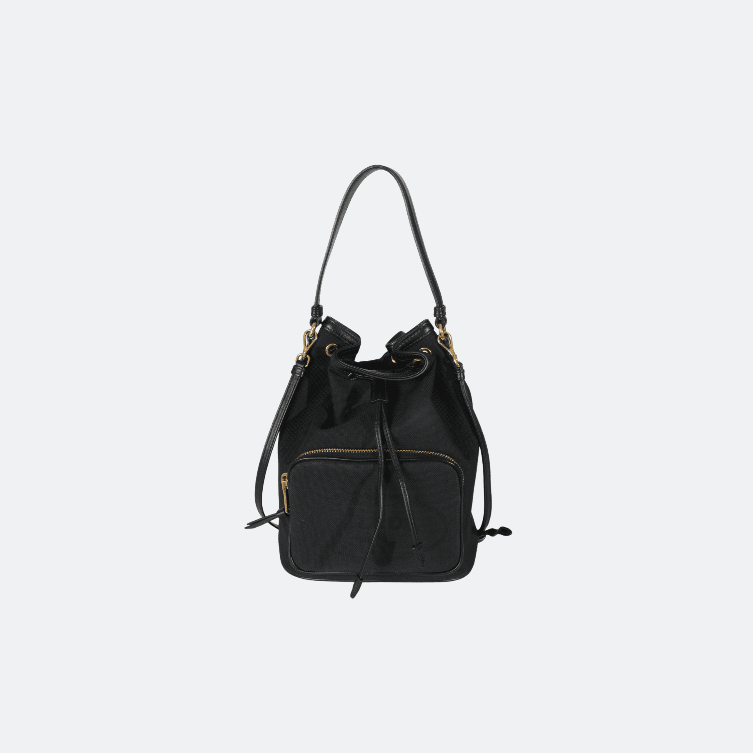 Prada Canapa Canvas Bucket Bag - Black