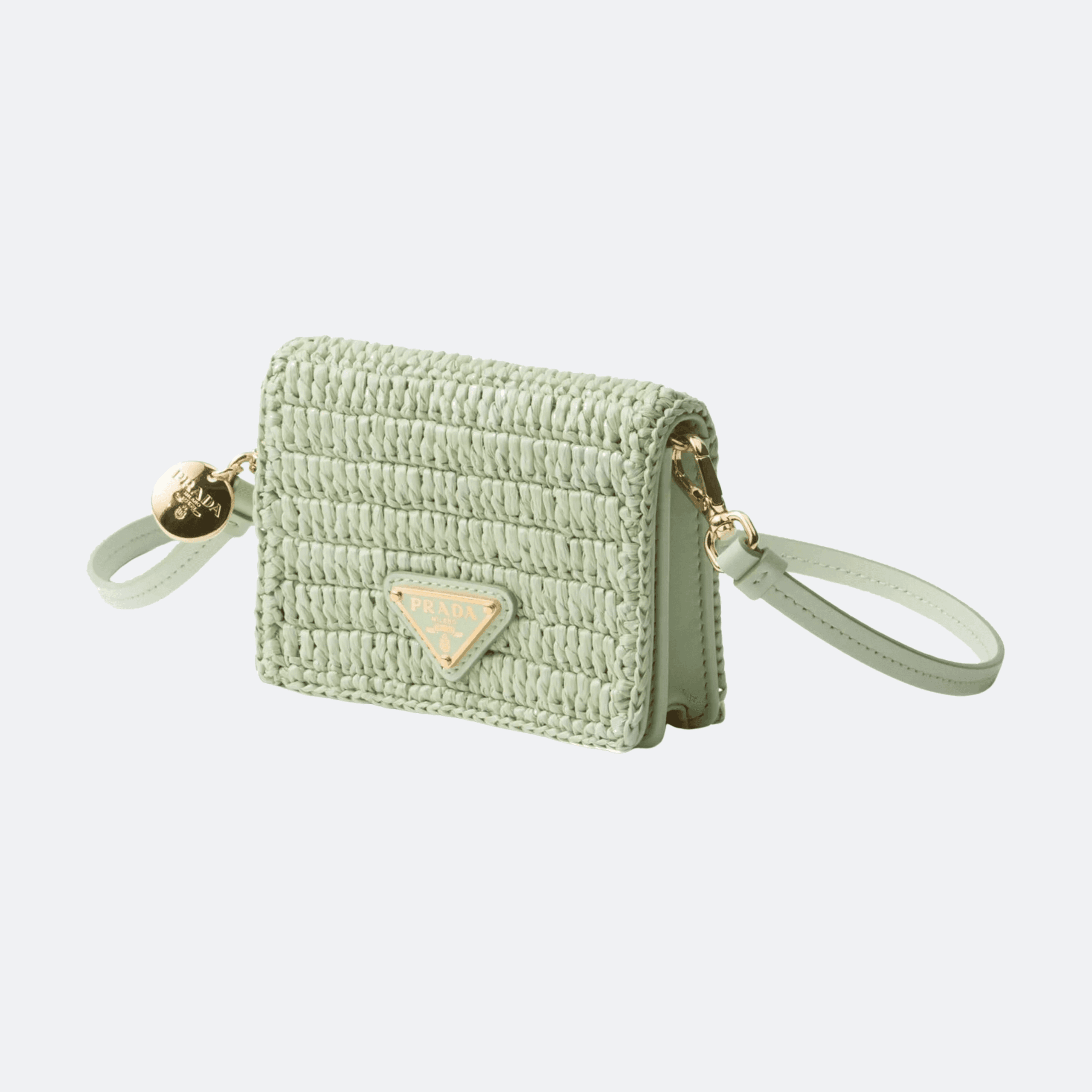 Prada Crochet Card Holder With A Shoulder Strap For Women - Aqua alternate