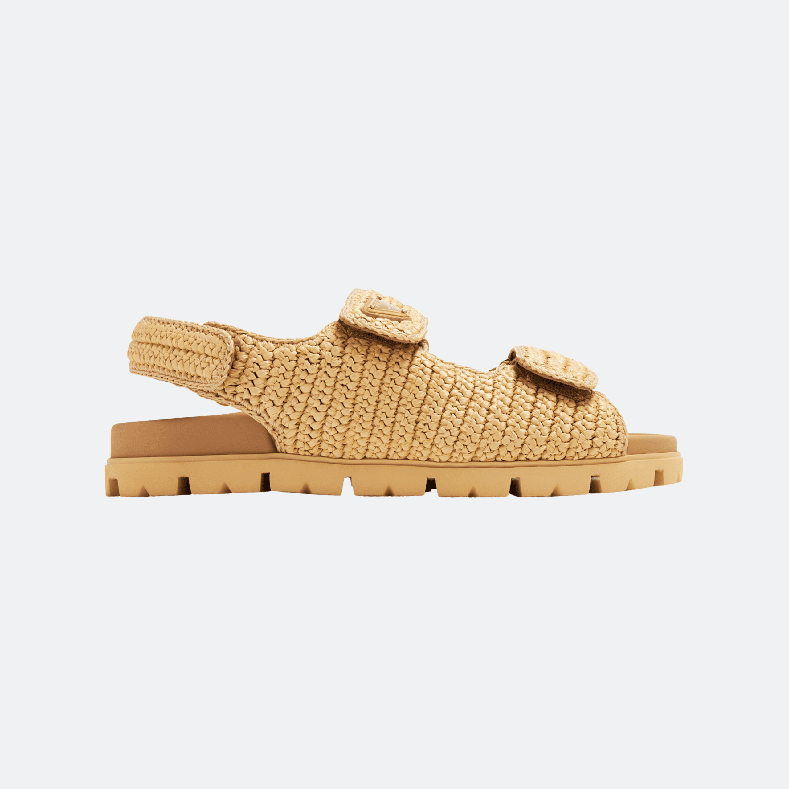 Prada Crochet Sandals for Women - Beige