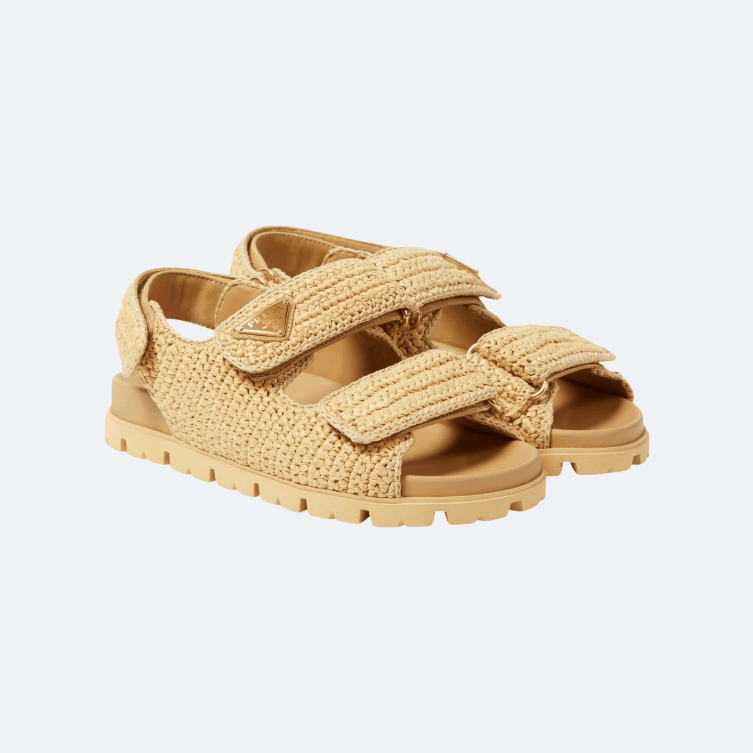 Prada Crochet Sandals for Women - Beige alternate