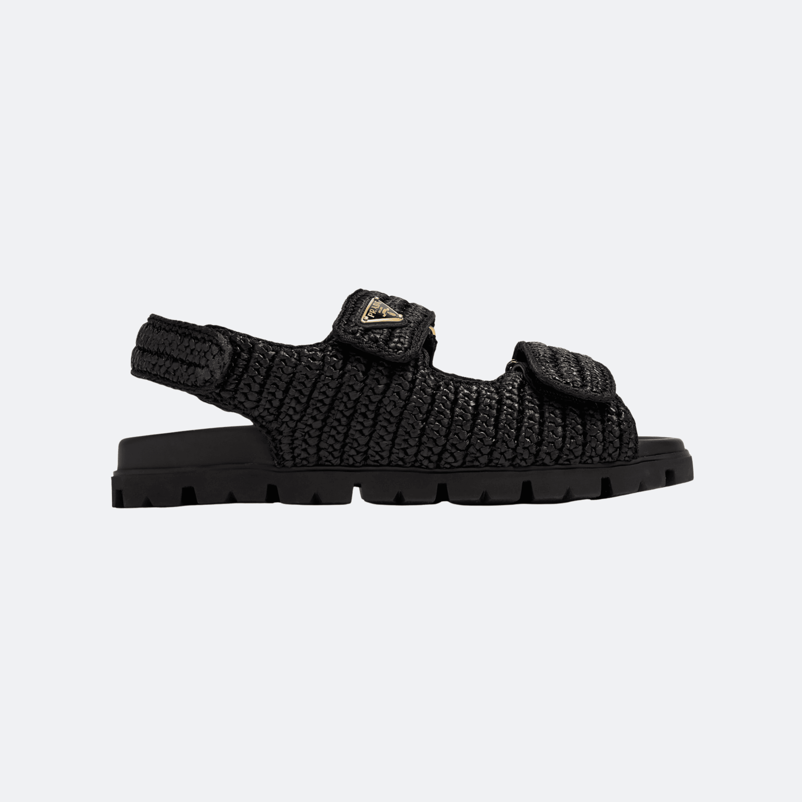 Prada Crochet Sandals for Women - Black