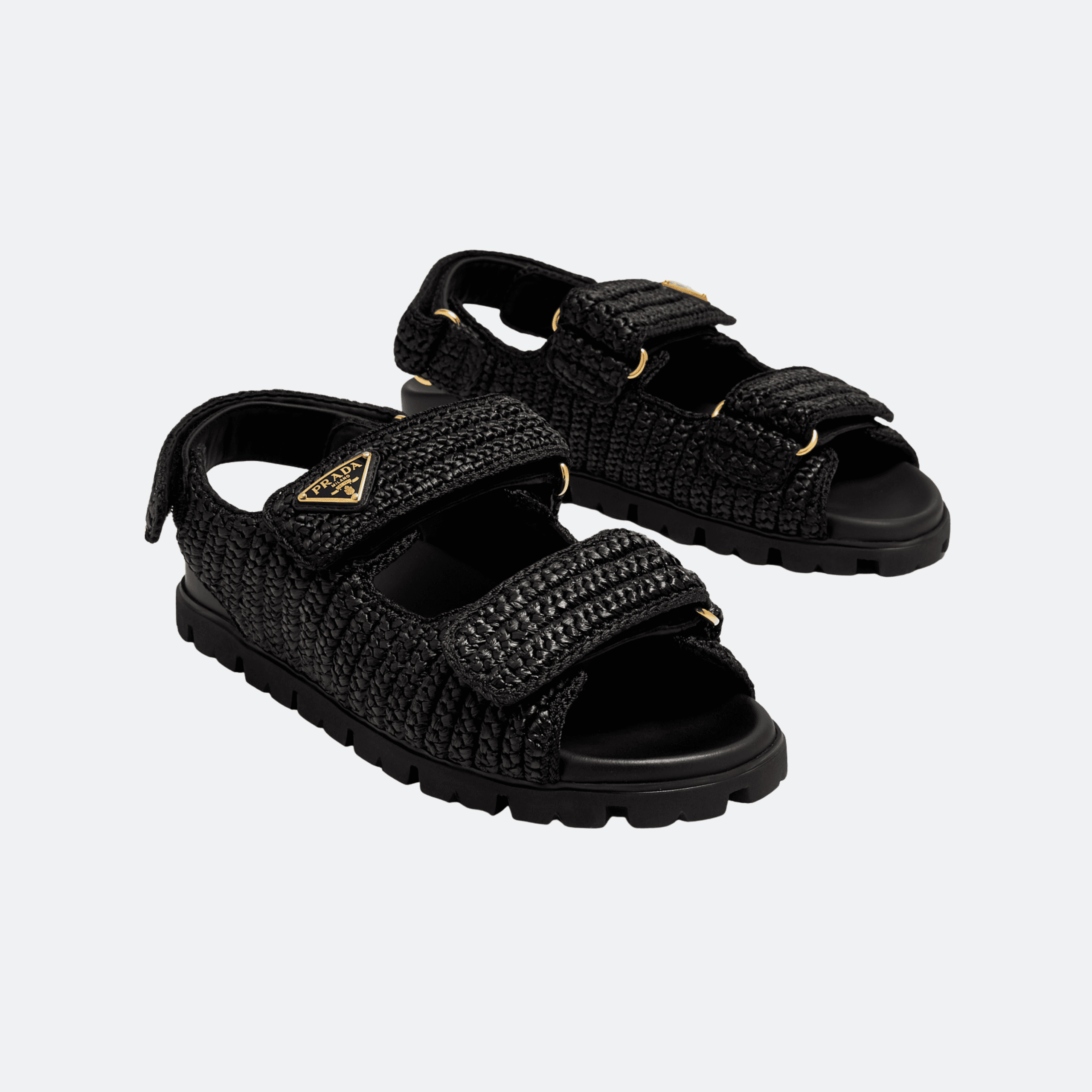 Prada Crochet Sandals for Women - Black alternate