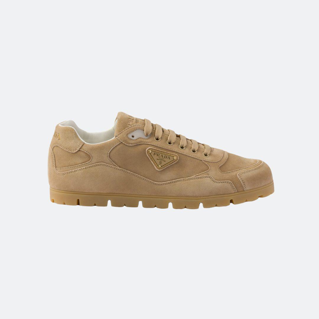 Prada Faded Styled Nude Suede Men Sneakers