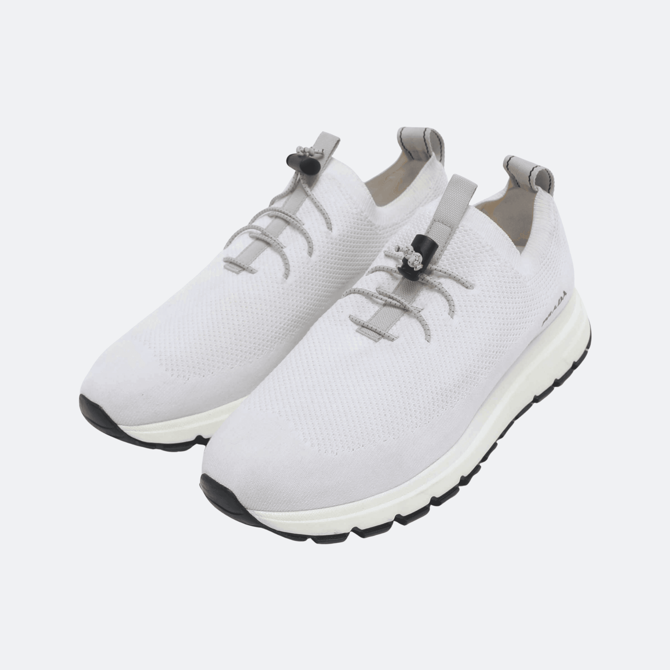Prada Knit Fabric Slip On Sneakers For Men - White alternate