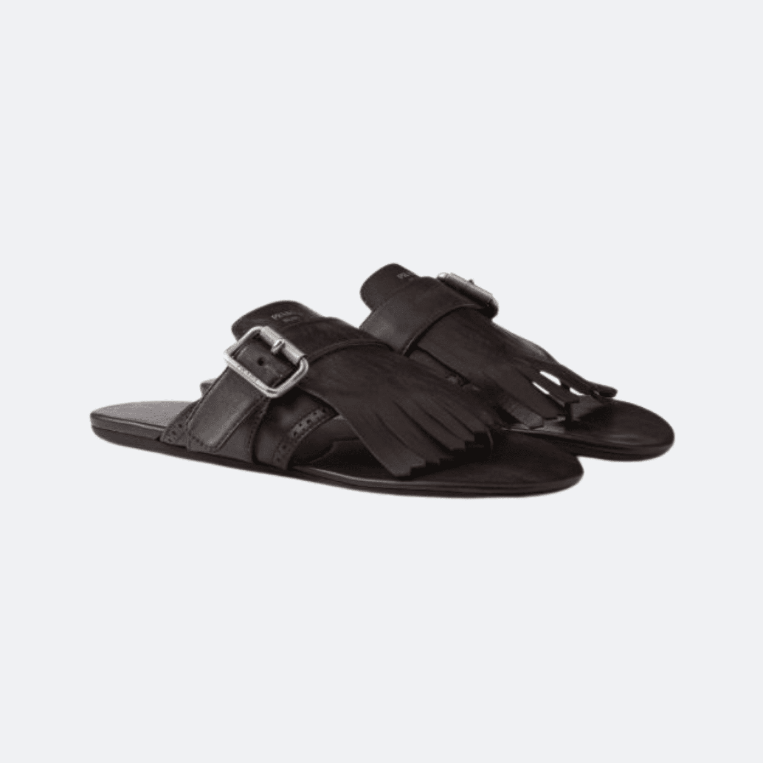 Prada Leather Thong Sandals for Women - Dark Brown alternate